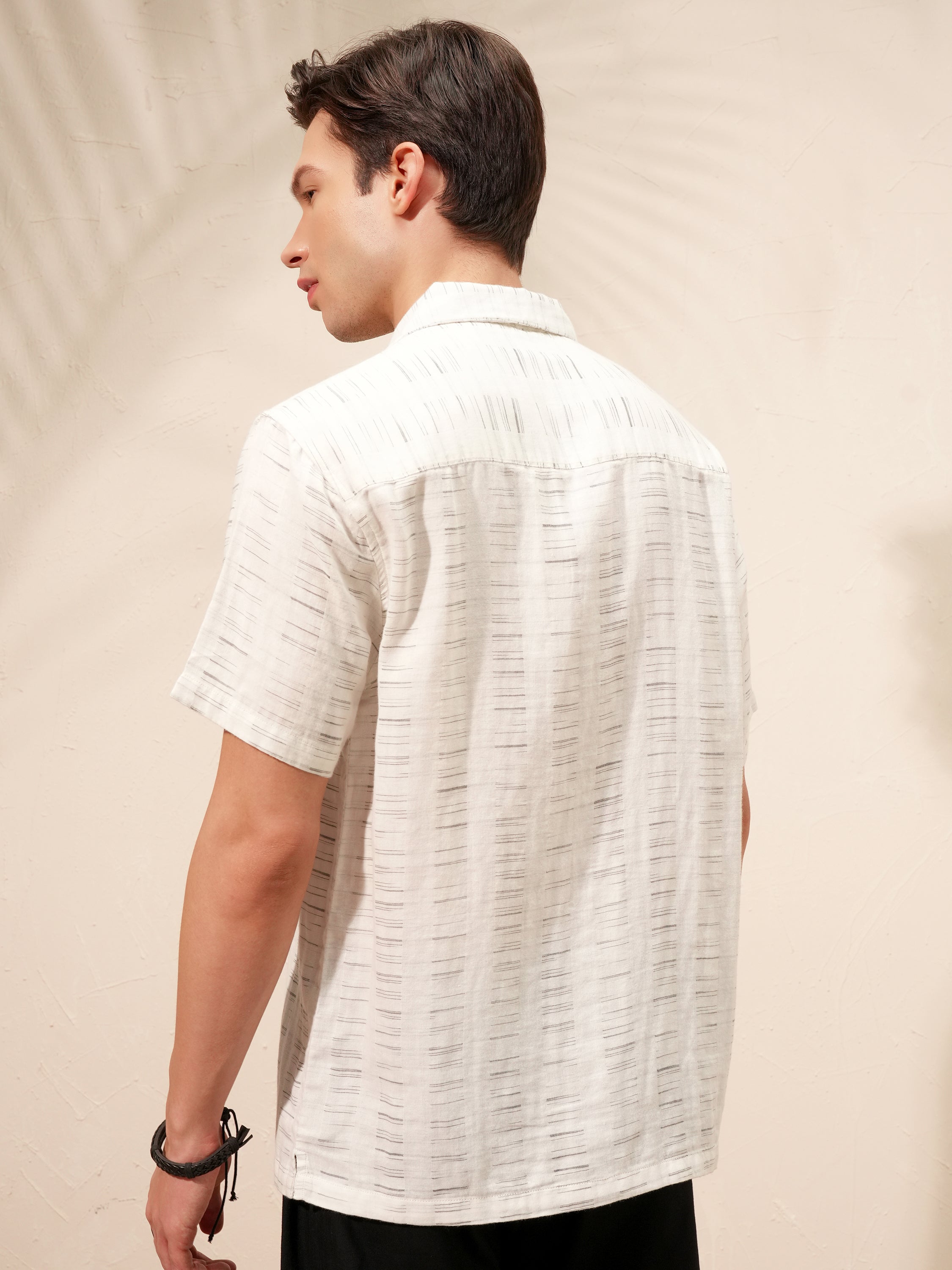 Highlander Men White Printed Relaxed Fit Casual Shirt - White - Image 3