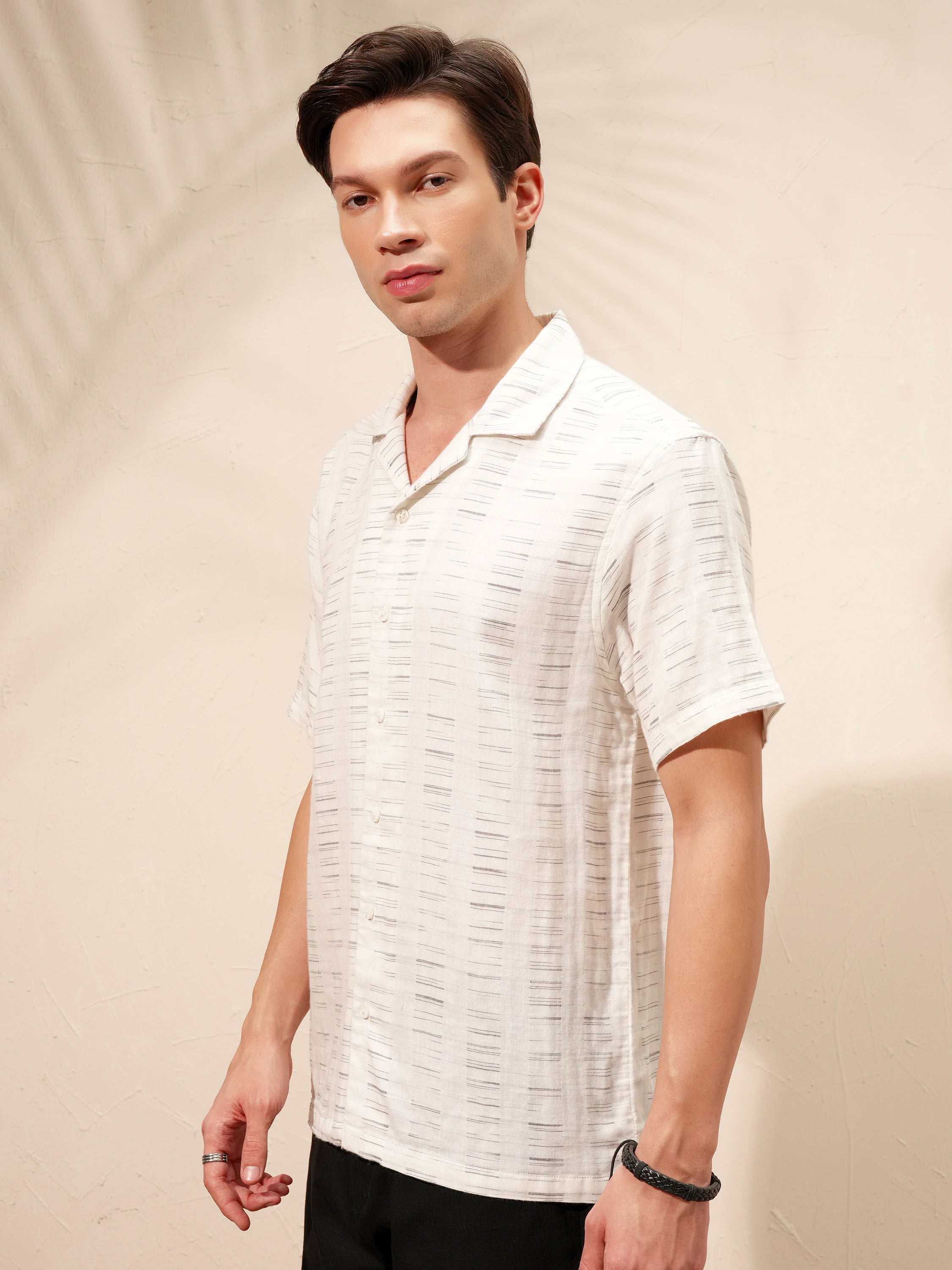 Highlander Men White Printed Relaxed Fit Casual Shirt - White - Image 4
