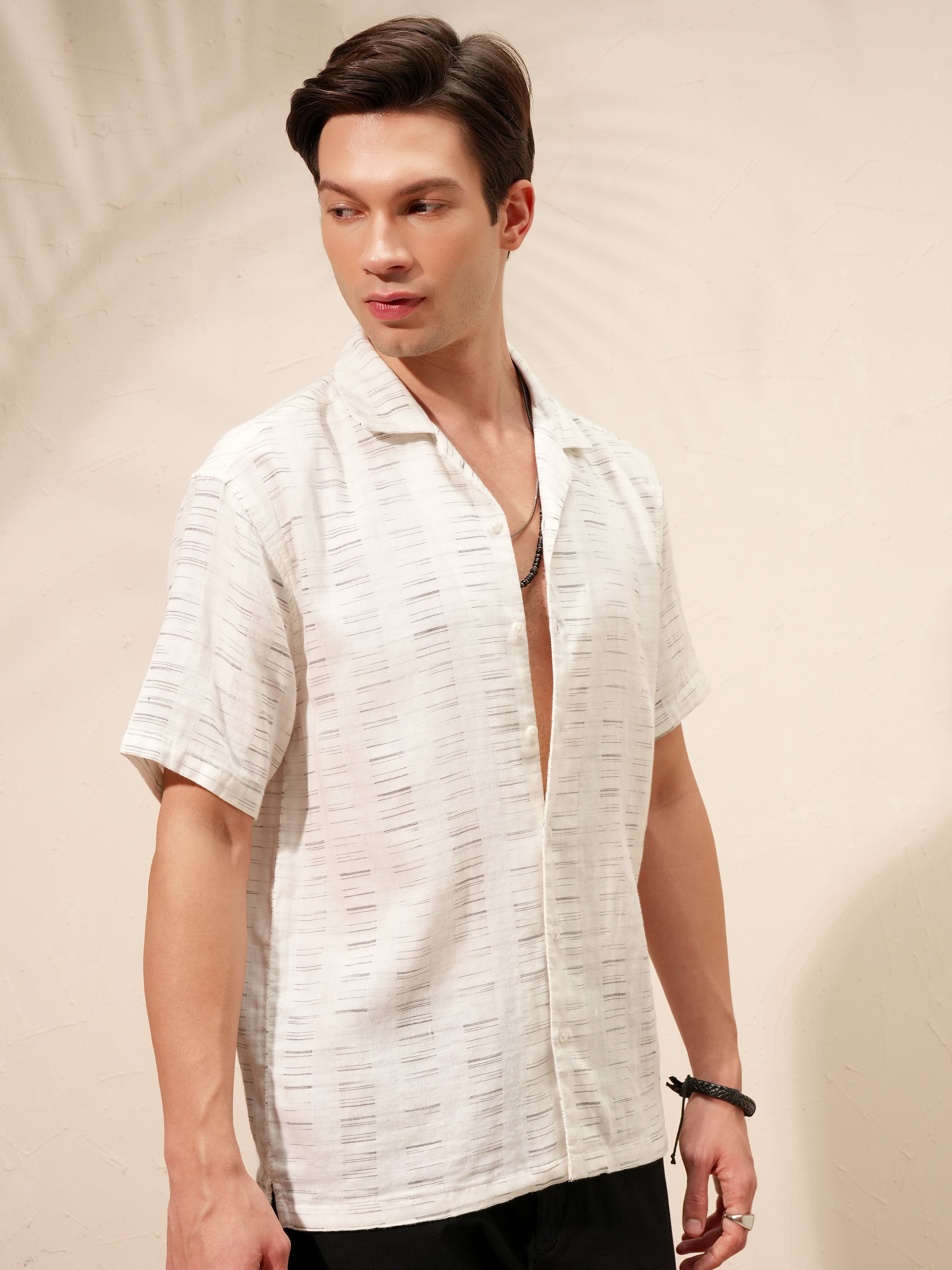 Highlander Men White Printed Relaxed Fit Casual Shirt - White - Image 6