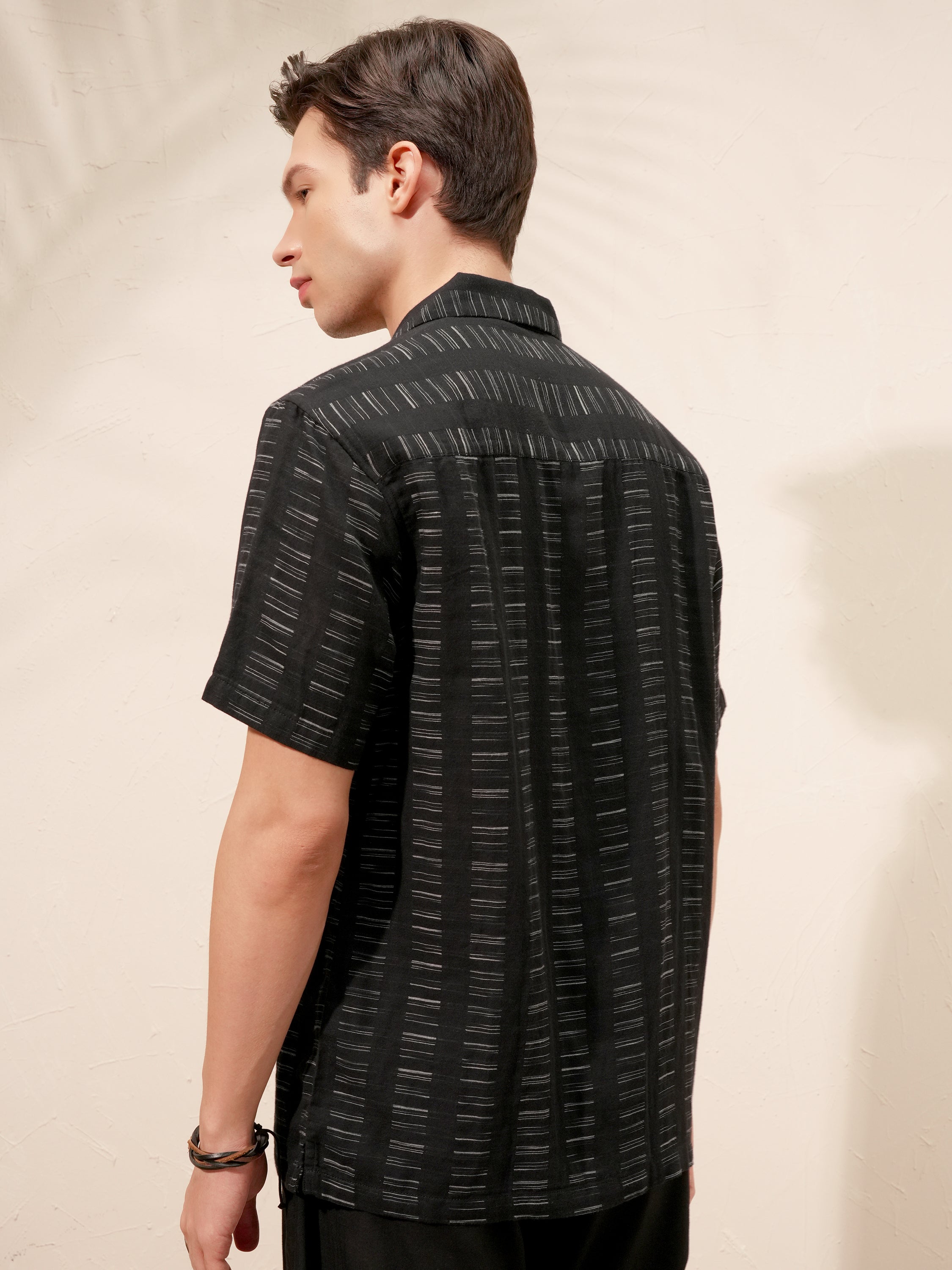 Highlander Men Black Printed Relaxed Fit Casual Shirt - Black - Image 3