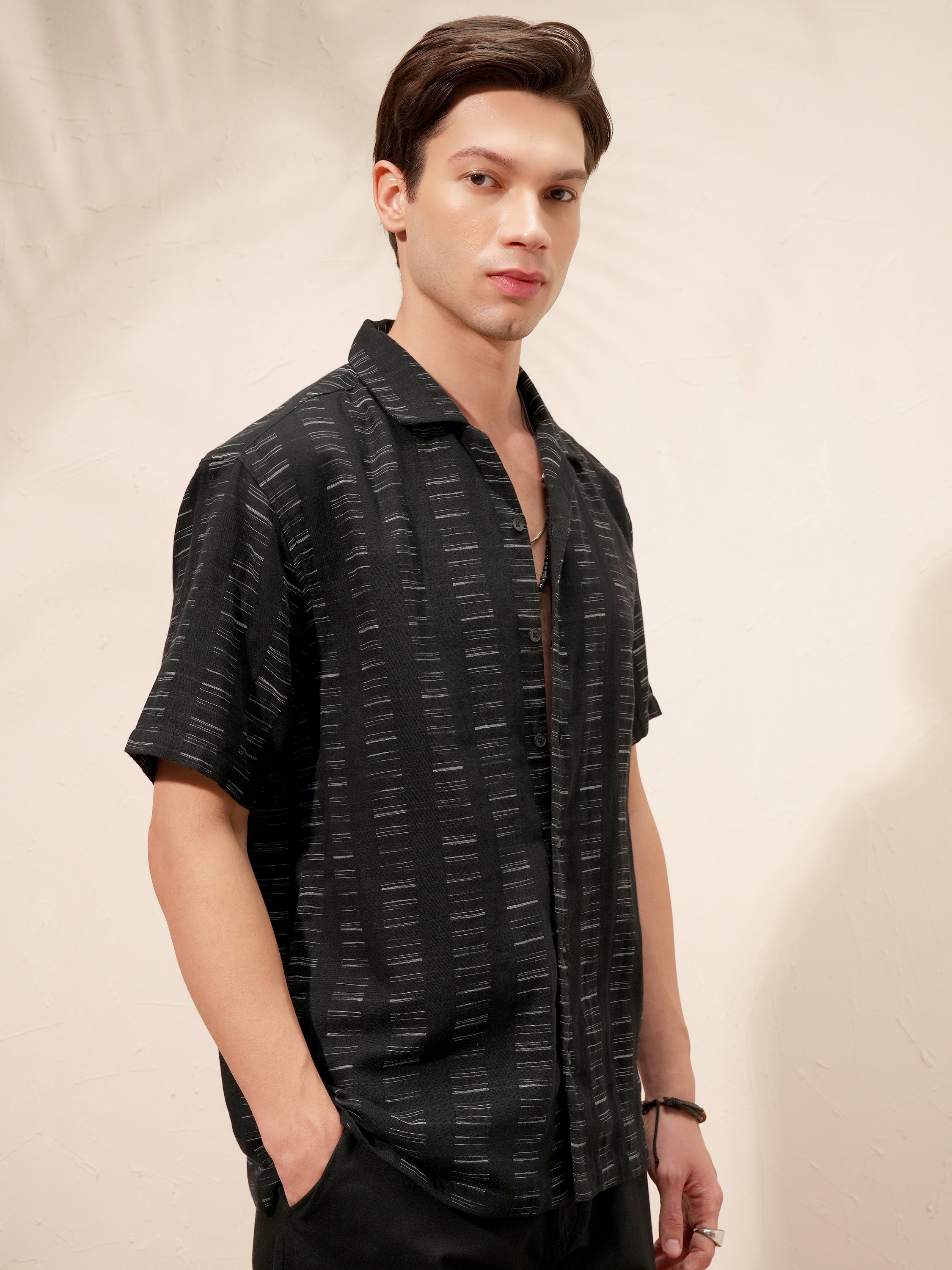 Highlander Men Black Printed Relaxed Fit Casual Shirt - Black - Image 6