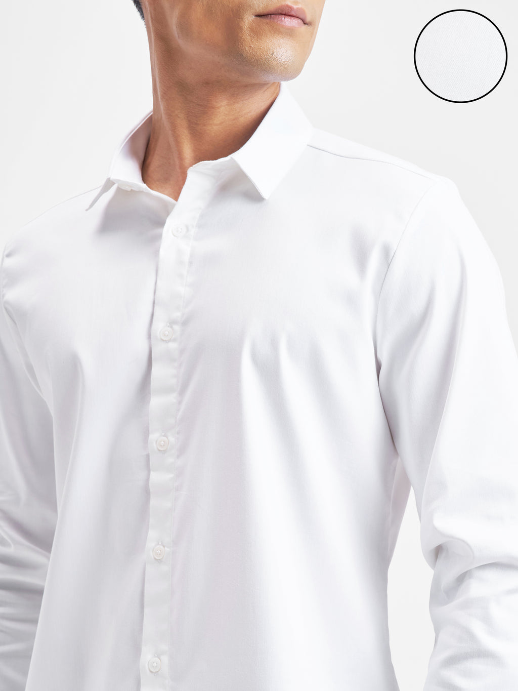 Highlander Men White Solid Slim Fit Casual Shirt - White - Image 5