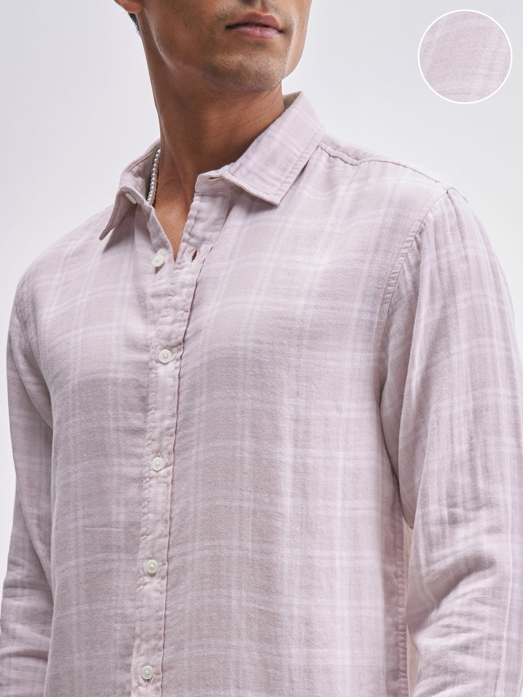Highlander Men Pink Checked Relaxed Fit Casual Shirt - Pink - Image 5