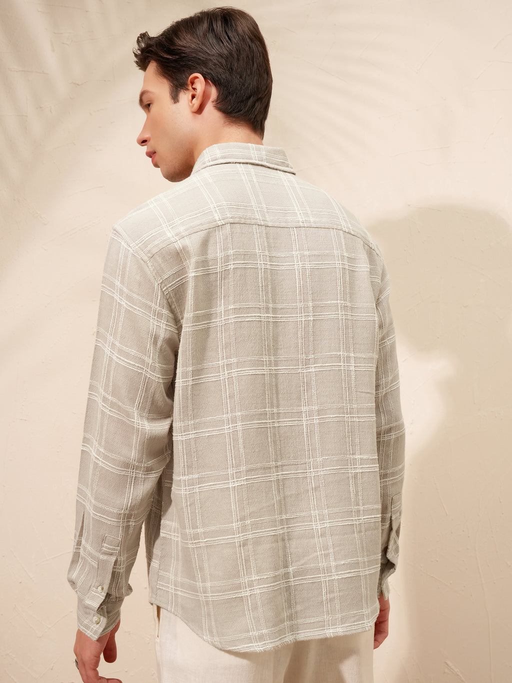 Highlander Men Tan Checked Relaxed Fit Casual Shirt - Tan - Image 3