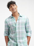 Highlander Men Green Checked Relaxed Fit Casual Shirt - Green - Image 1
