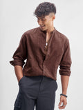 Highlander Men Brown Self Design Relaxed Fit Casual Shirt - Brown - Image 1