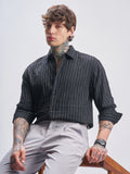 Highlander Men Black Striped Relaxed Fit Casual Shirt - Black - Image 1