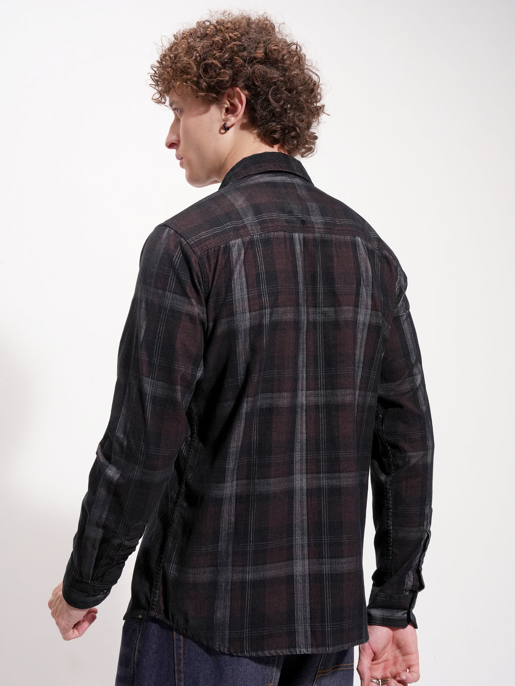 Highlander Men Black Checked Slim Fit Casual Shirt - Black - Image 3