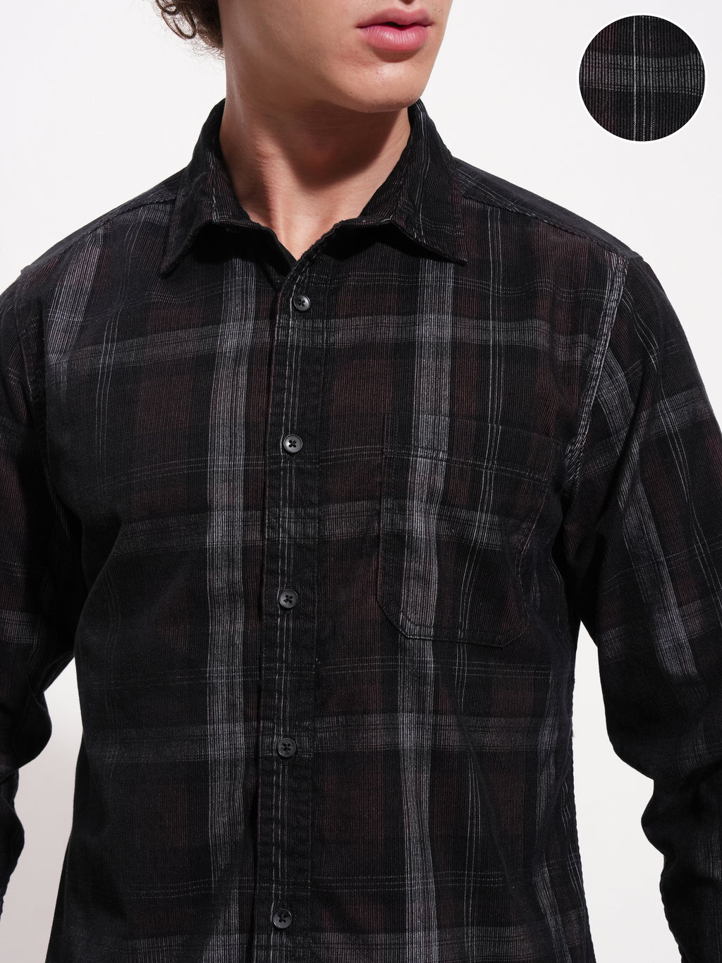 Highlander Men Black Checked Slim Fit Casual Shirt - Black - Image 5