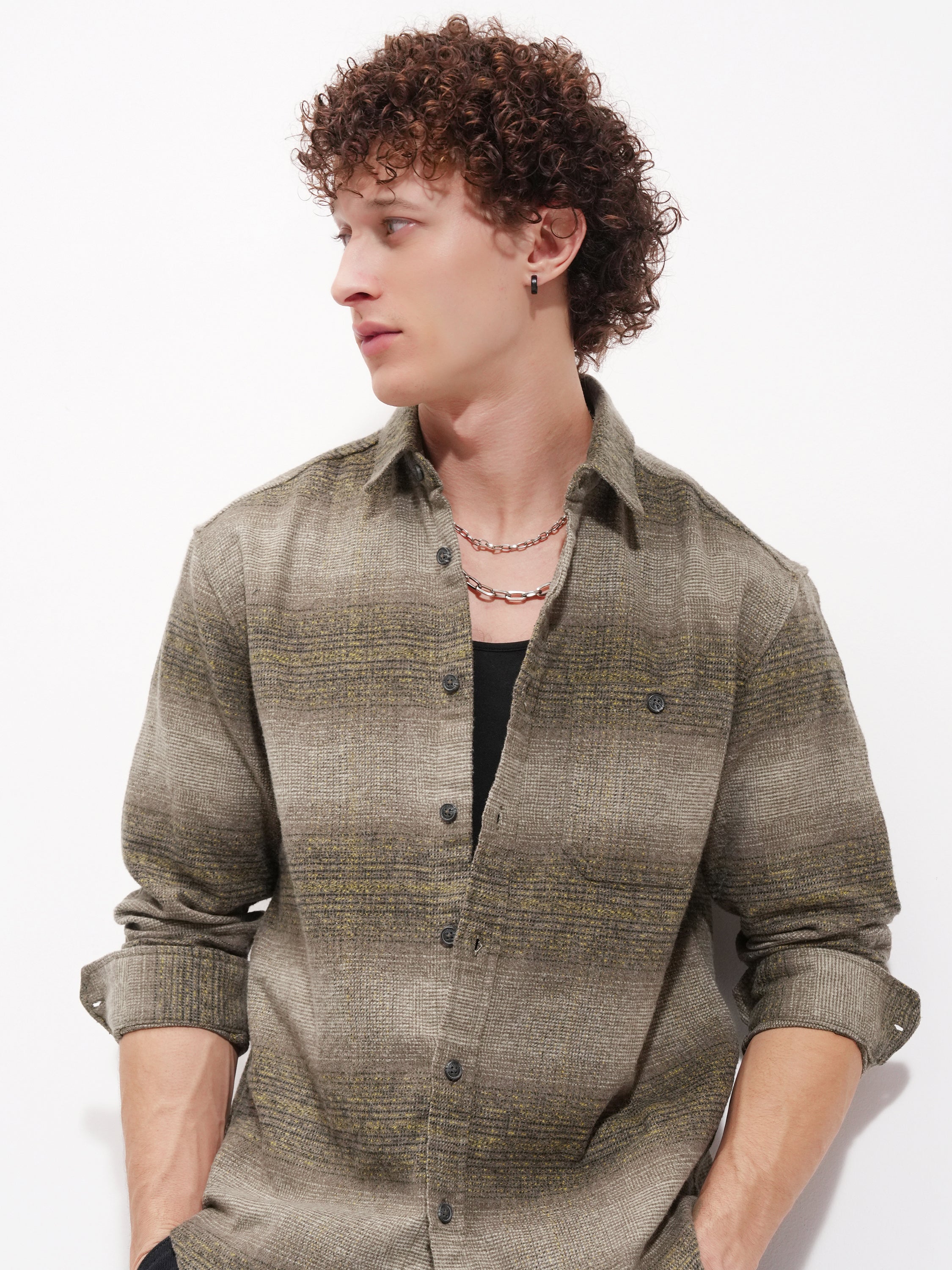 Highlander Men Black Checked Relaxed Fit Casual Shirt - Black - Image 1