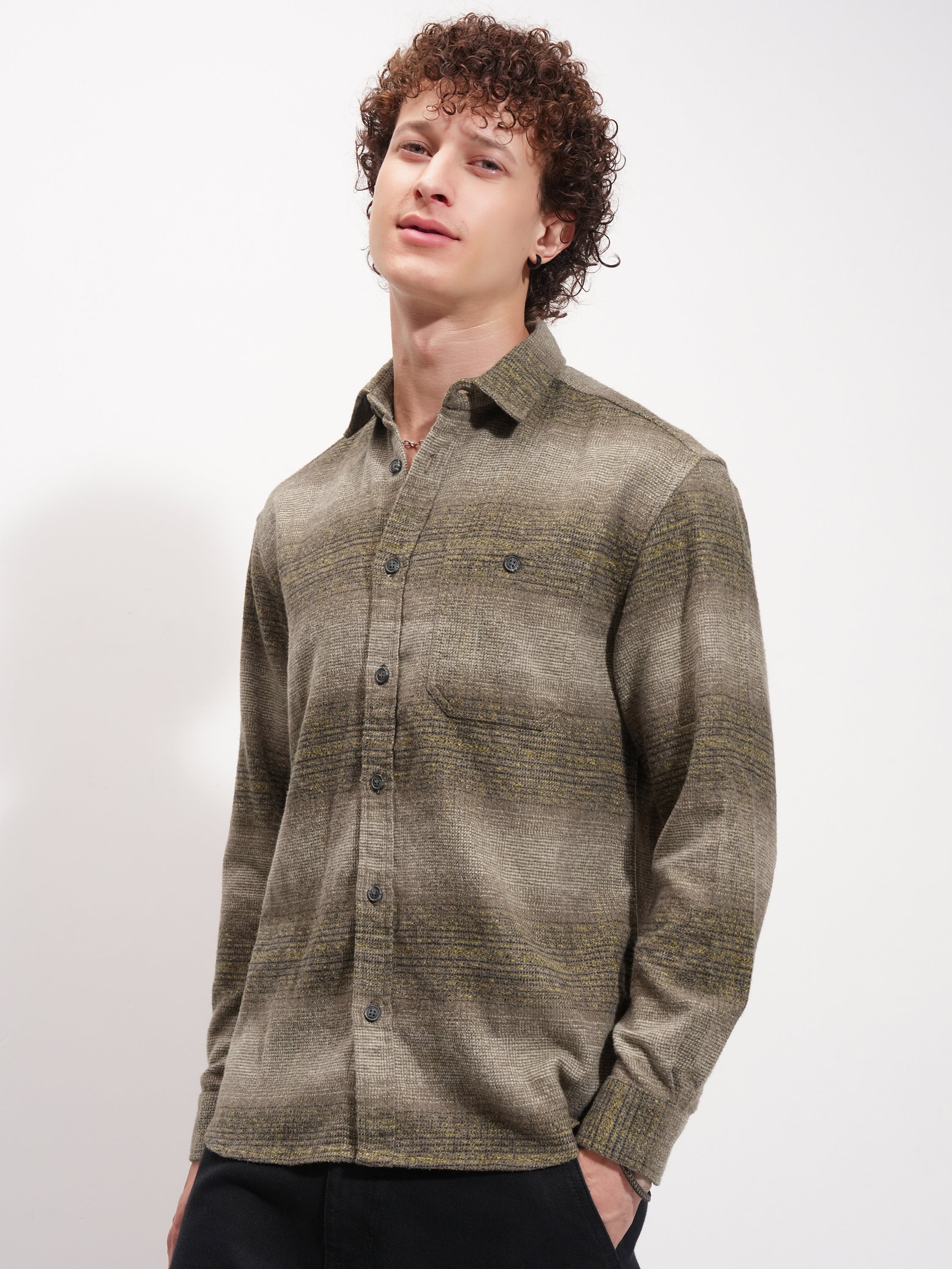 Highlander Men Black Checked Relaxed Fit Casual Shirt - Black - Image 4