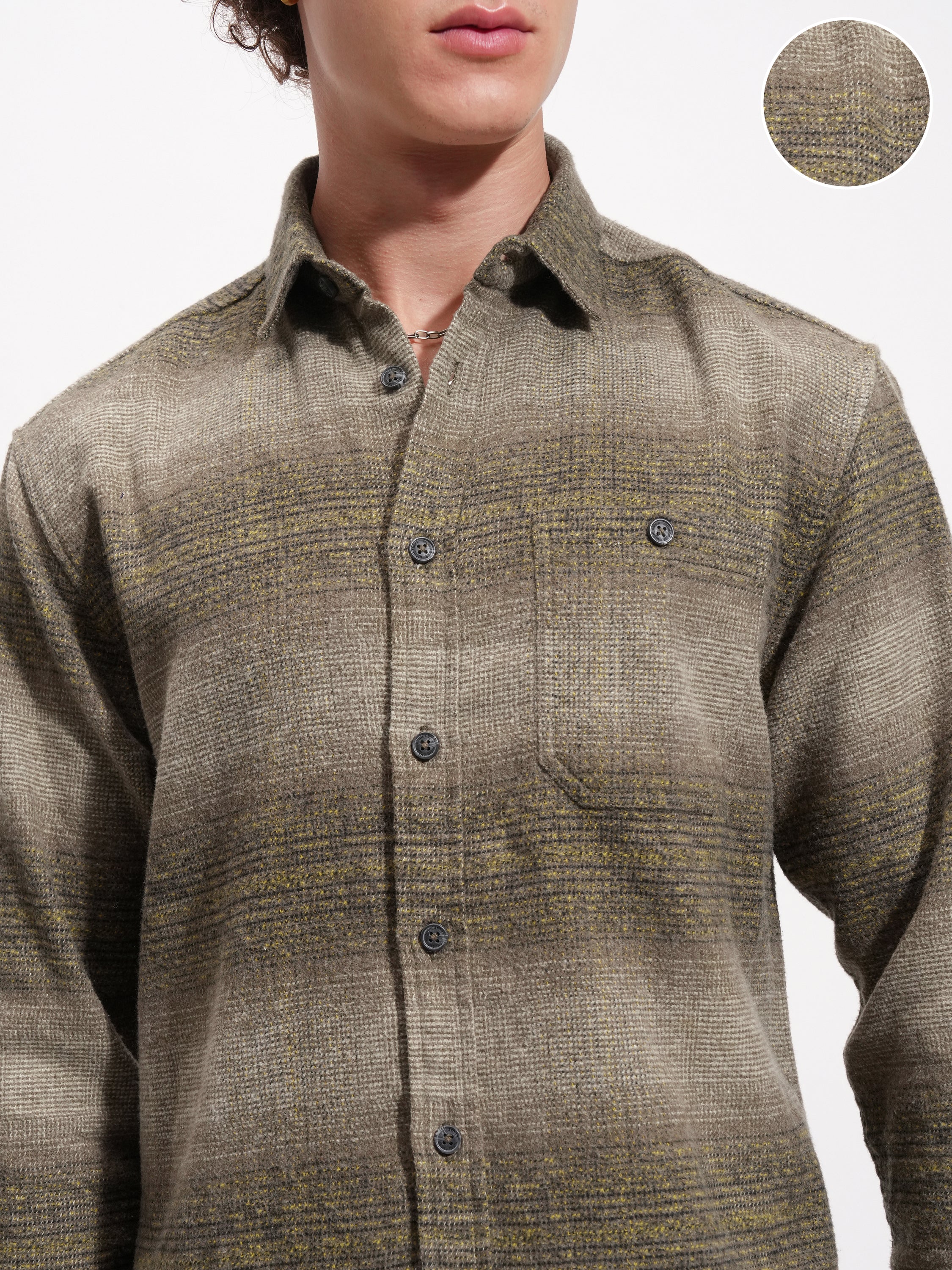 Highlander Men Black Checked Relaxed Fit Casual Shirt - Black - Image 5