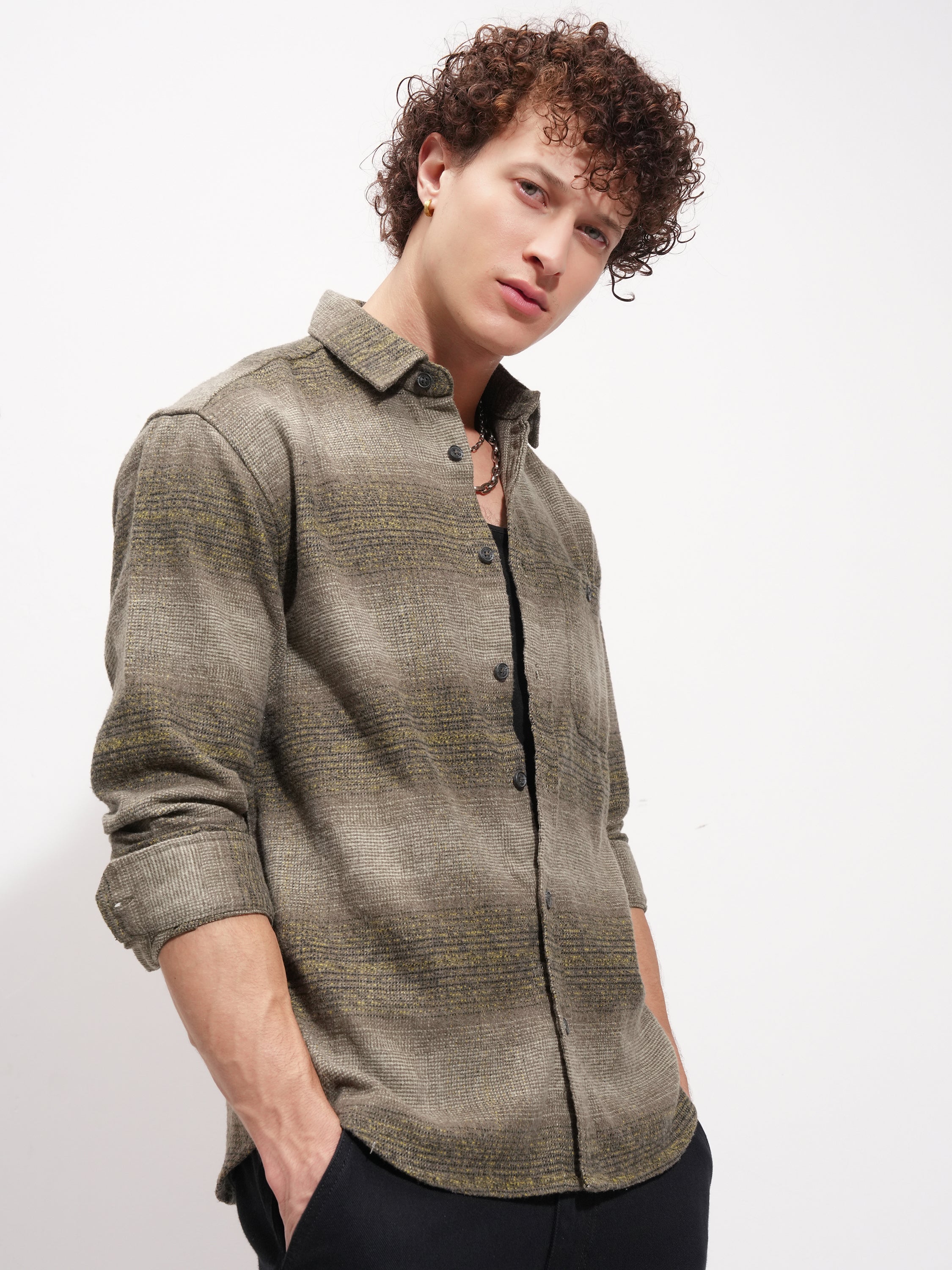 Highlander Men Black Checked Relaxed Fit Casual Shirt - Black - Image 6