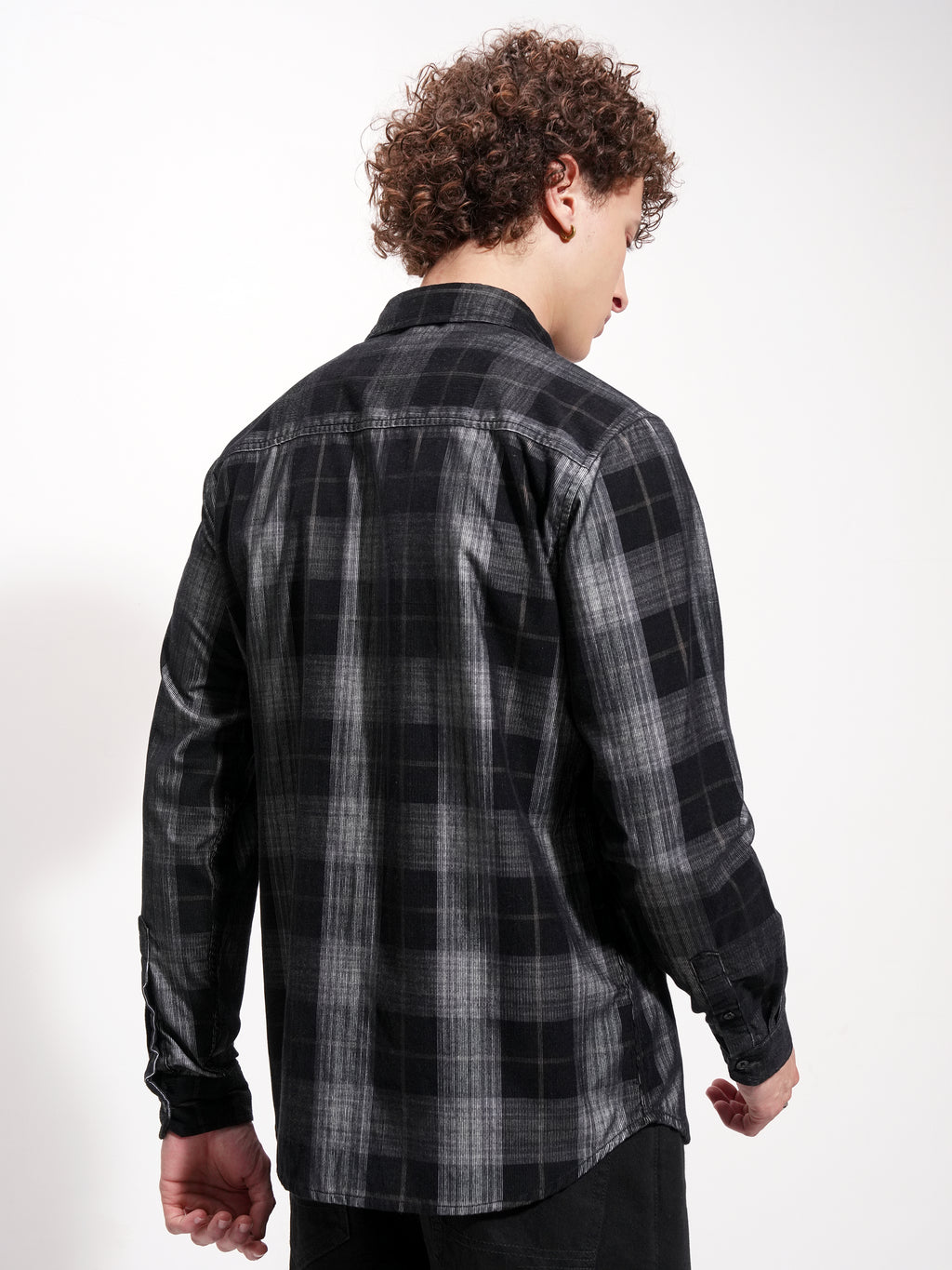 Highlander Men Black Checked Slim Fit Casual Shirt - Black - Image 3