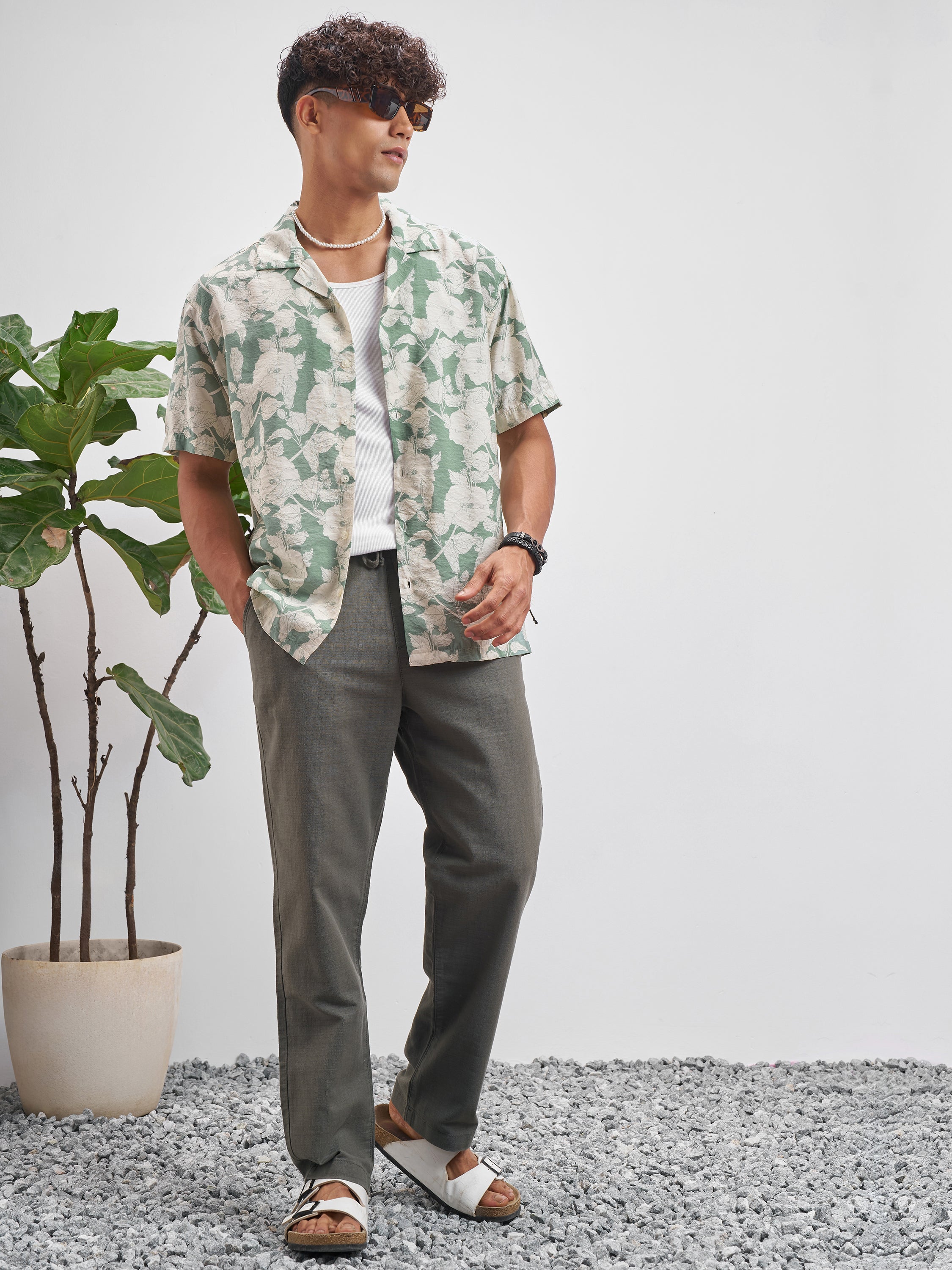 Highlander Men Green Printed Relaxed Fit Casual Shirt - Green - Image 2