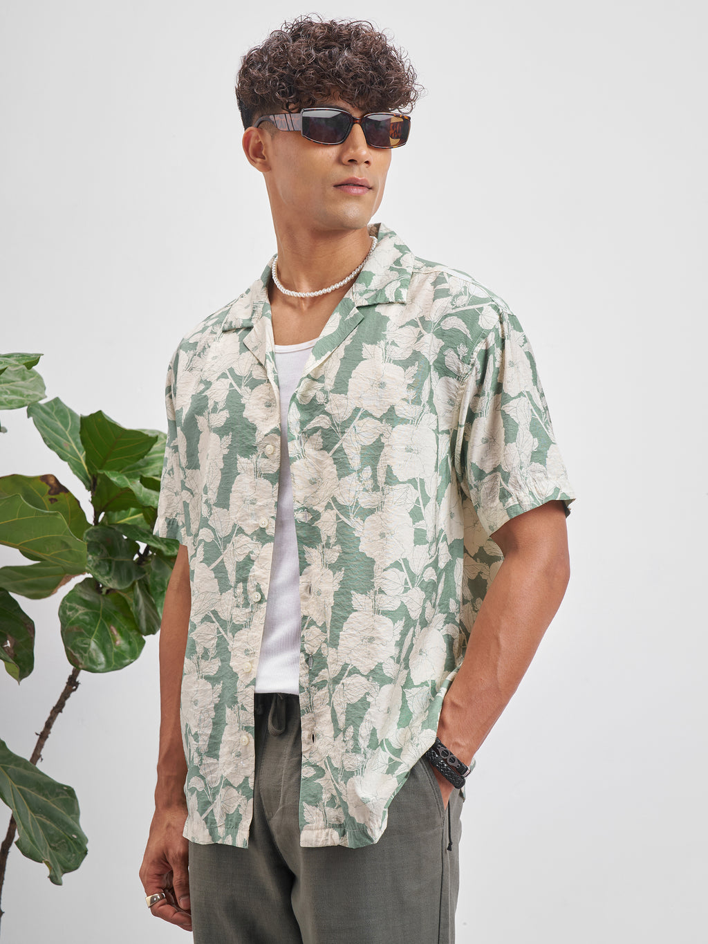 Highlander Men Green Printed Relaxed Fit Casual Shirt - Green - Image 4