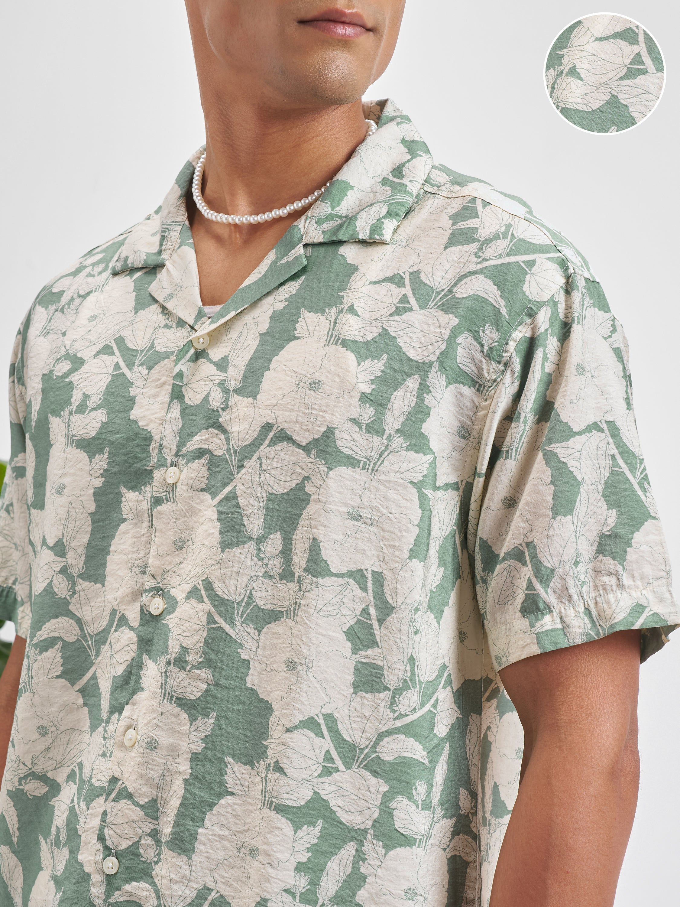 Highlander Men Green Printed Relaxed Fit Casual Shirt - Green - Image 5