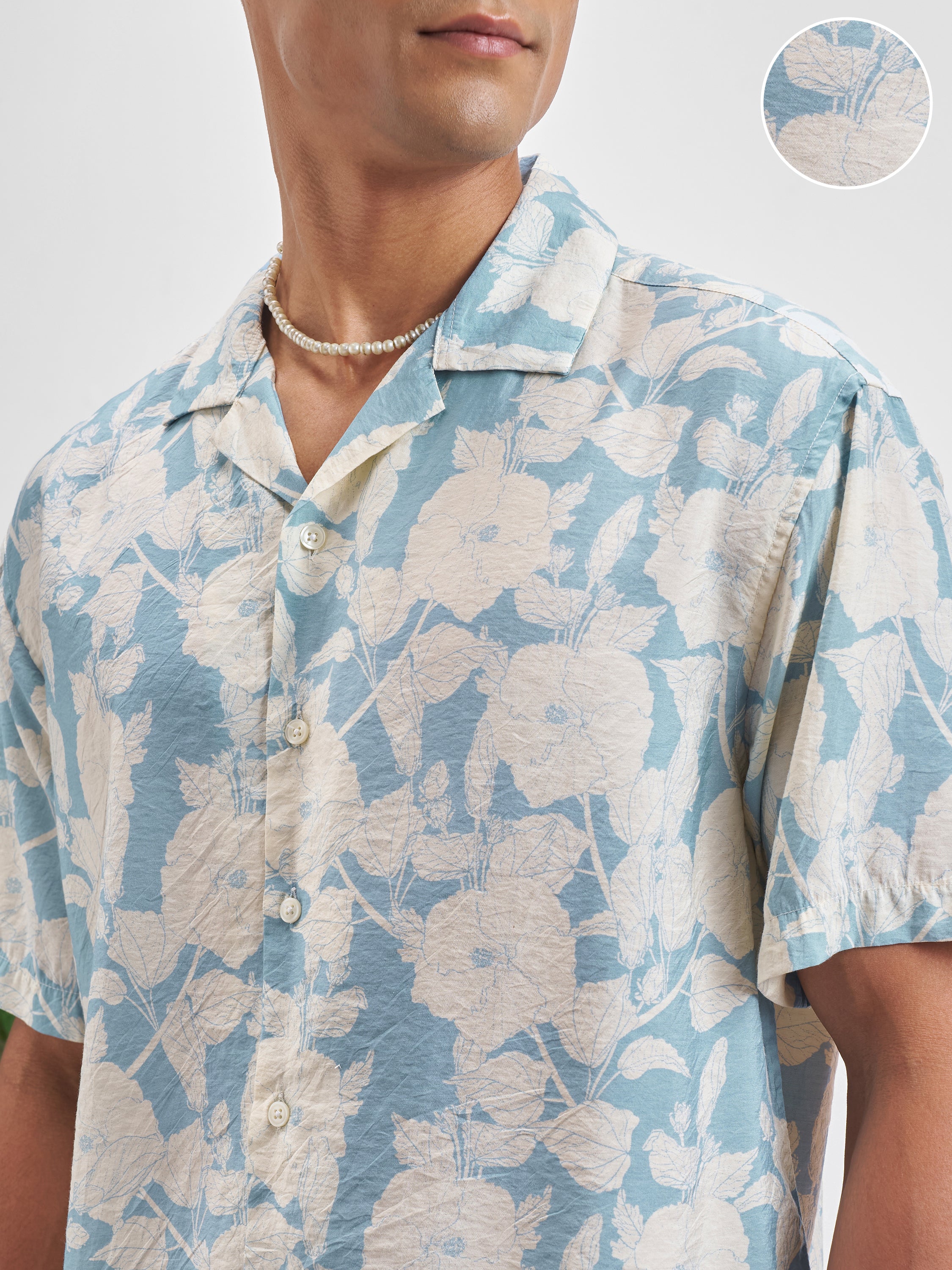 Highlander Men Blue Printed Relaxed Fit Casual Shirt - Blue - Image 5