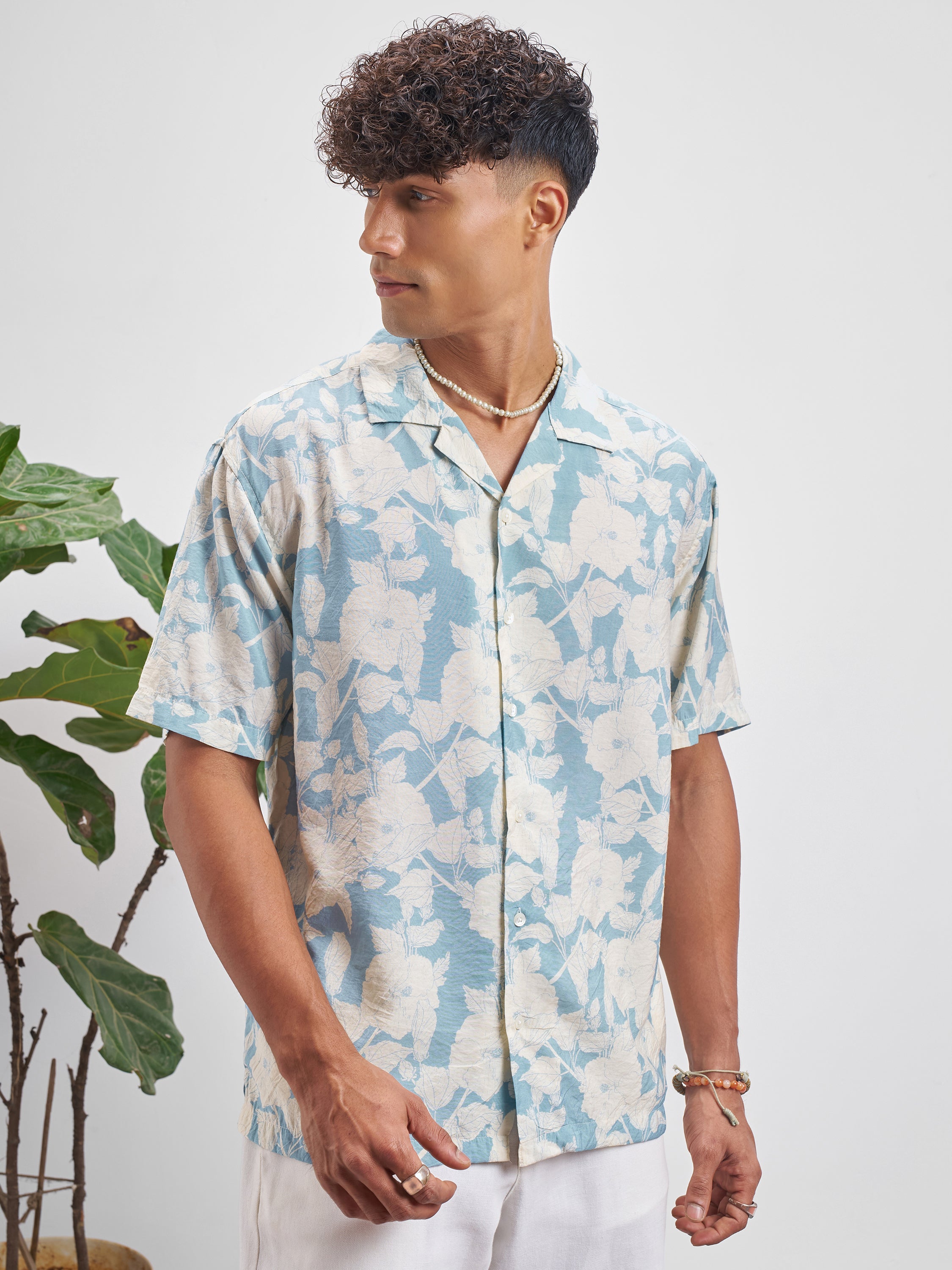 Highlander Men Blue Printed Relaxed Fit Casual Shirt - Blue - Image 6