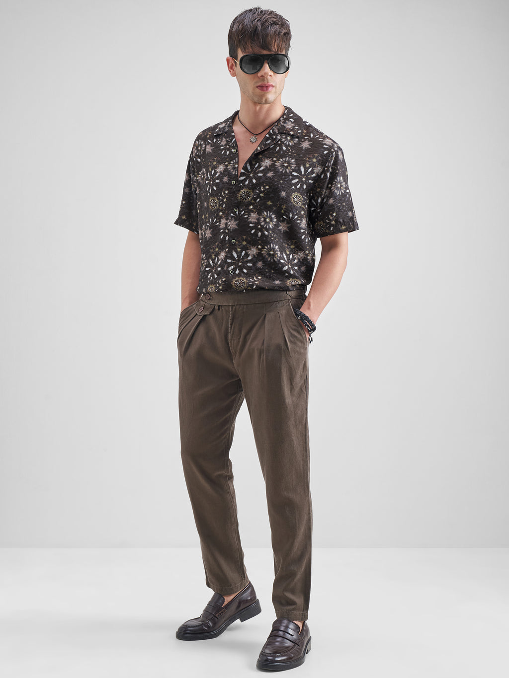 Highlander Men Brown Printed Relaxed Fit Casual Shirt - Brown - Image 2