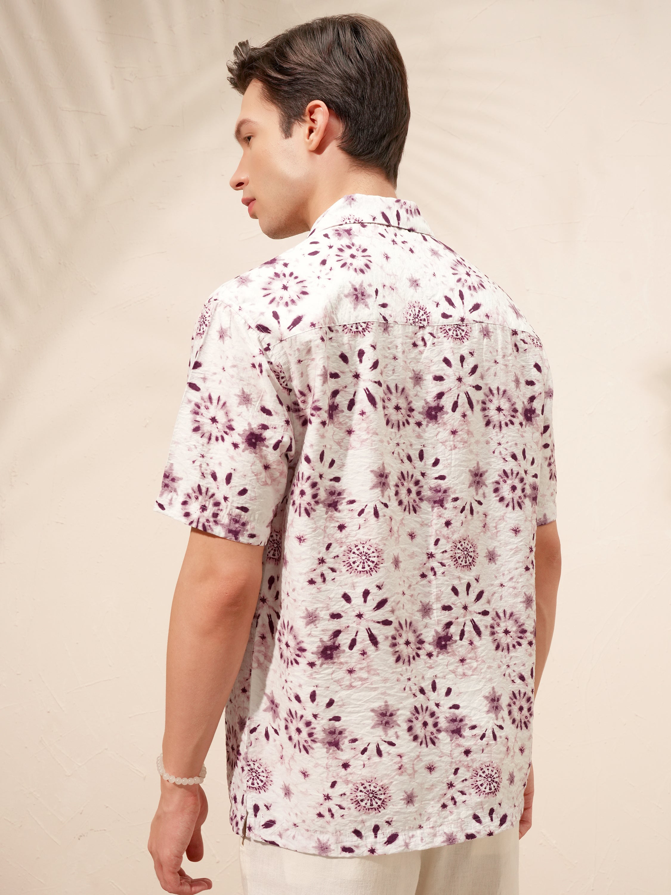 Highlander Men Burgundy Printed Relaxed Fit Casual Shirt - Burgundy - Image 3