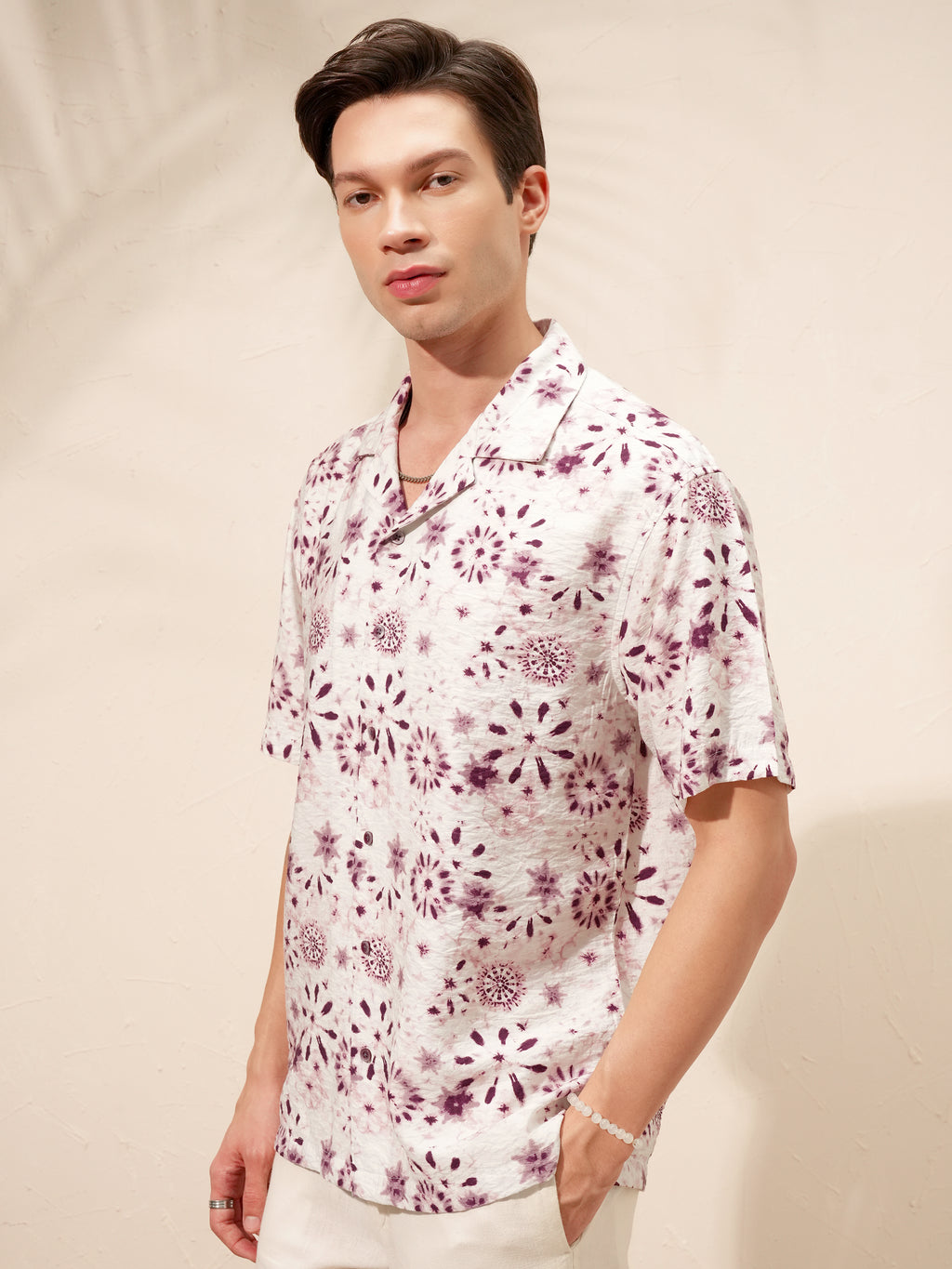 Highlander Men Burgundy Printed Relaxed Fit Casual Shirt - Burgundy - Image 4