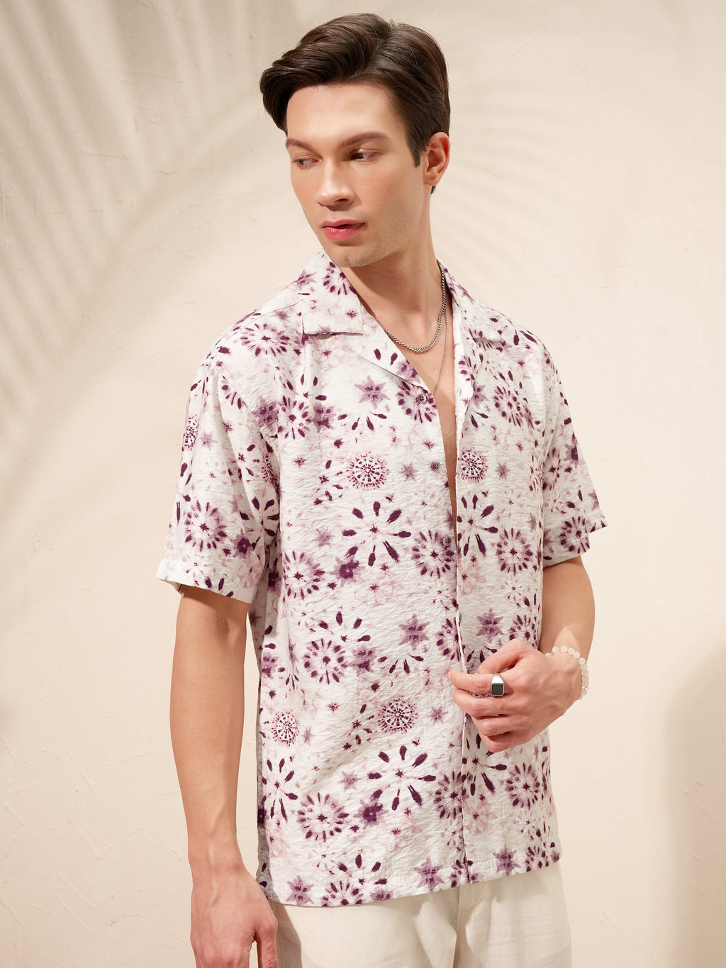 Highlander Men Burgundy Printed Relaxed Fit Casual Shirt - Burgundy - Image 6