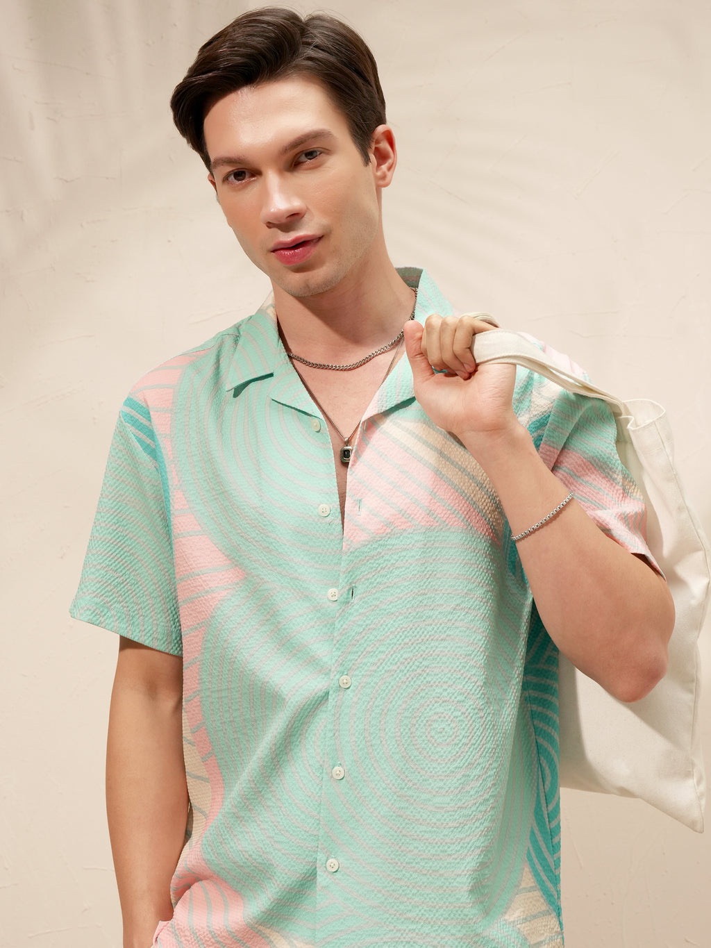 Highlander Men Green Printed Relaxed Fit Casual Shirt - Green - Image 1