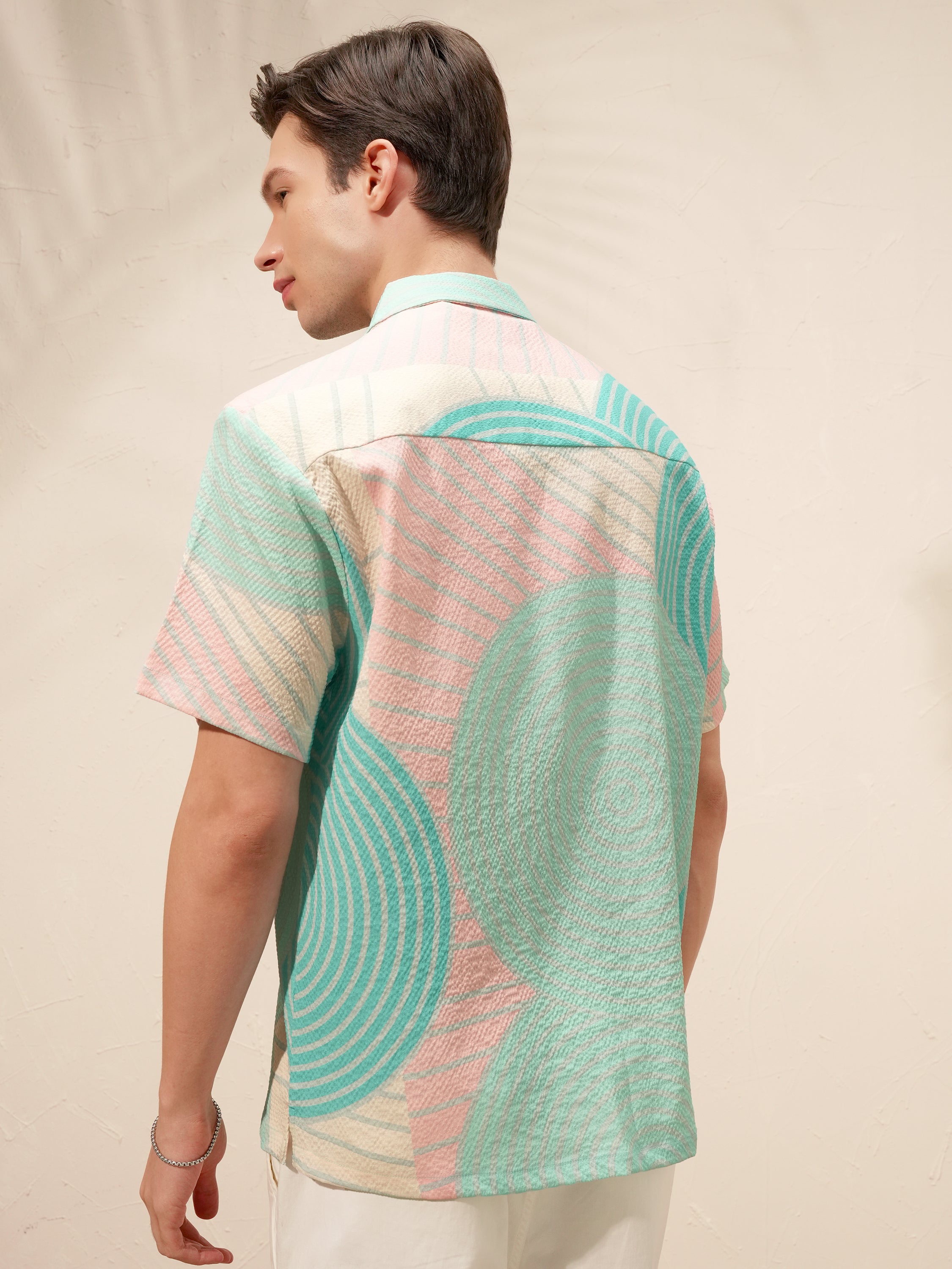 Highlander Men Green Printed Relaxed Fit Casual Shirt - Green - Image 3