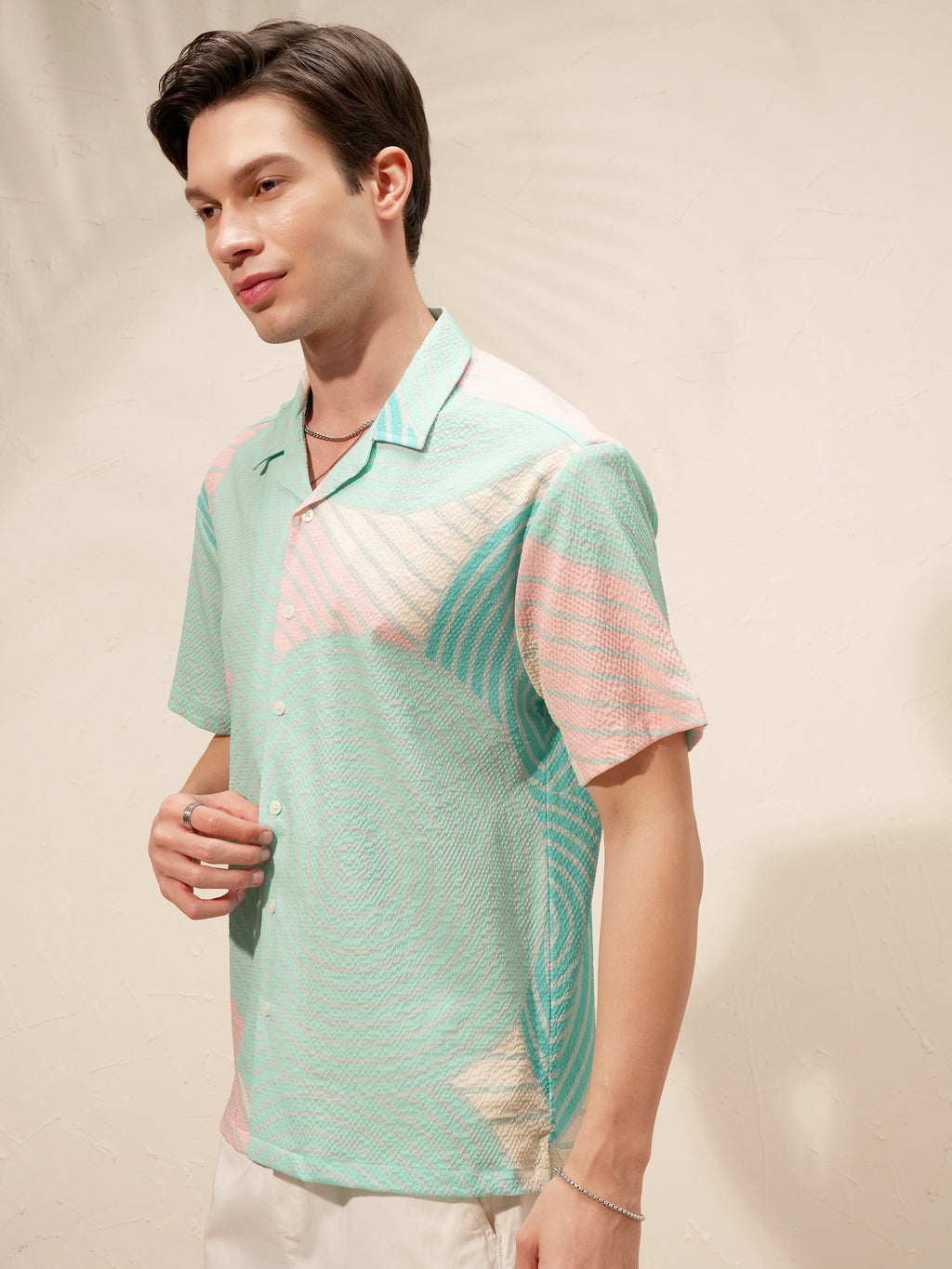 Highlander Men Green Printed Relaxed Fit Casual Shirt - Green - Image 4