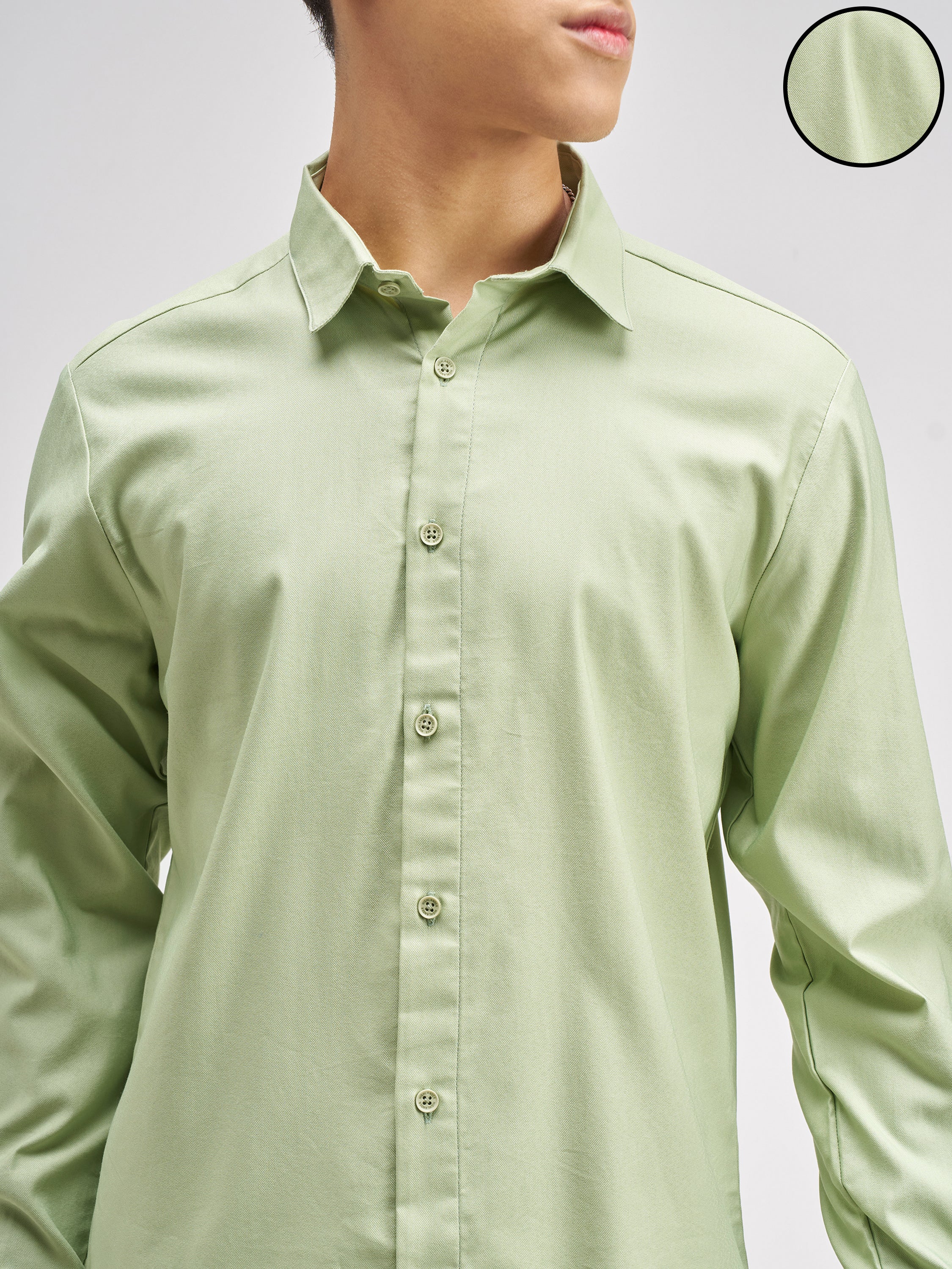 Highlander Men Green Solid Regular Fit Casual Shirt - Green - Image 5