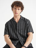 Highlander Men Black Printed Relaxed Fit Casual Shirt - Black - Image 1