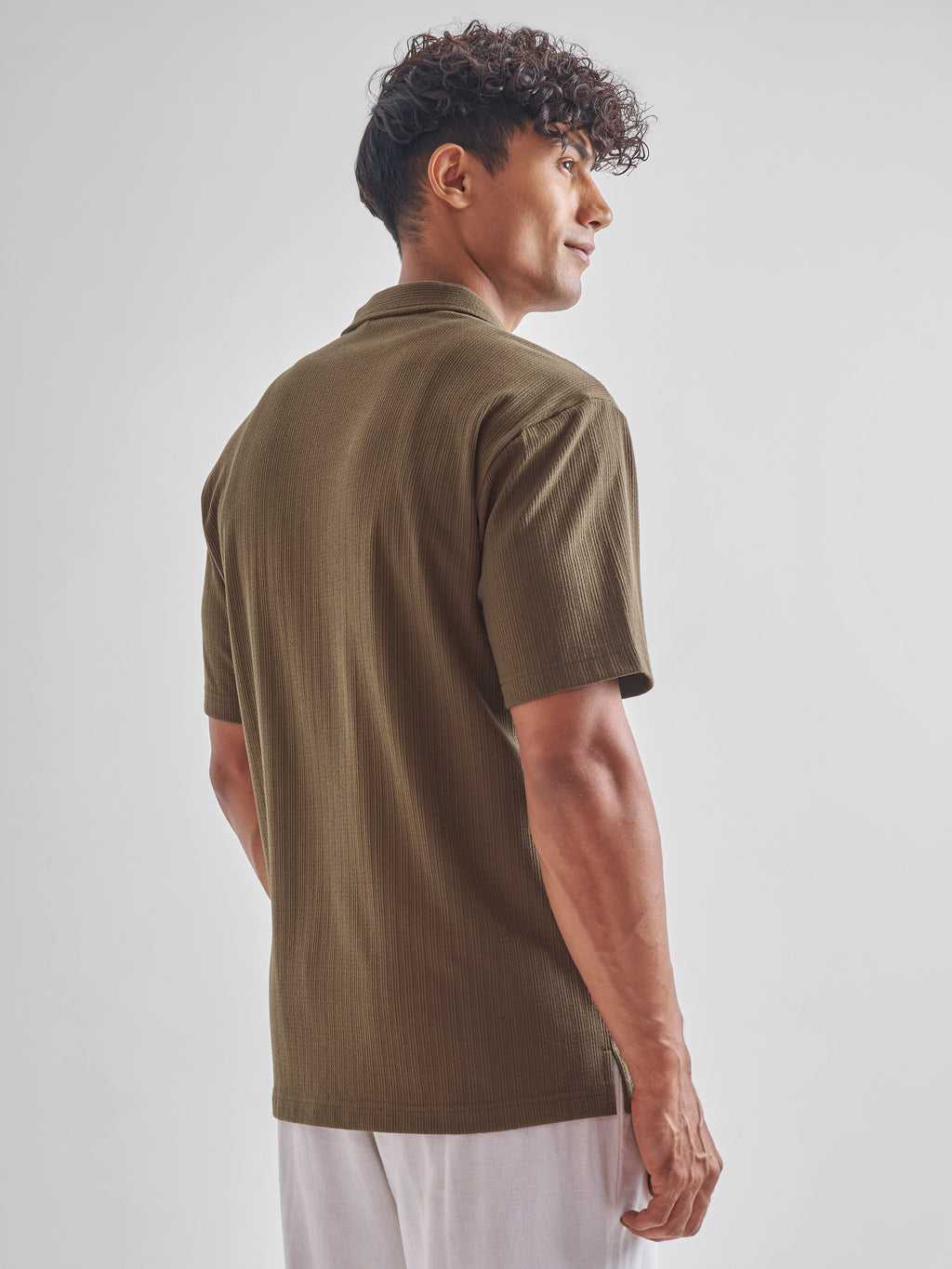 Highlander Men Brown Self Design Relaxed Fit Casual Shirt - Brown - Image 3