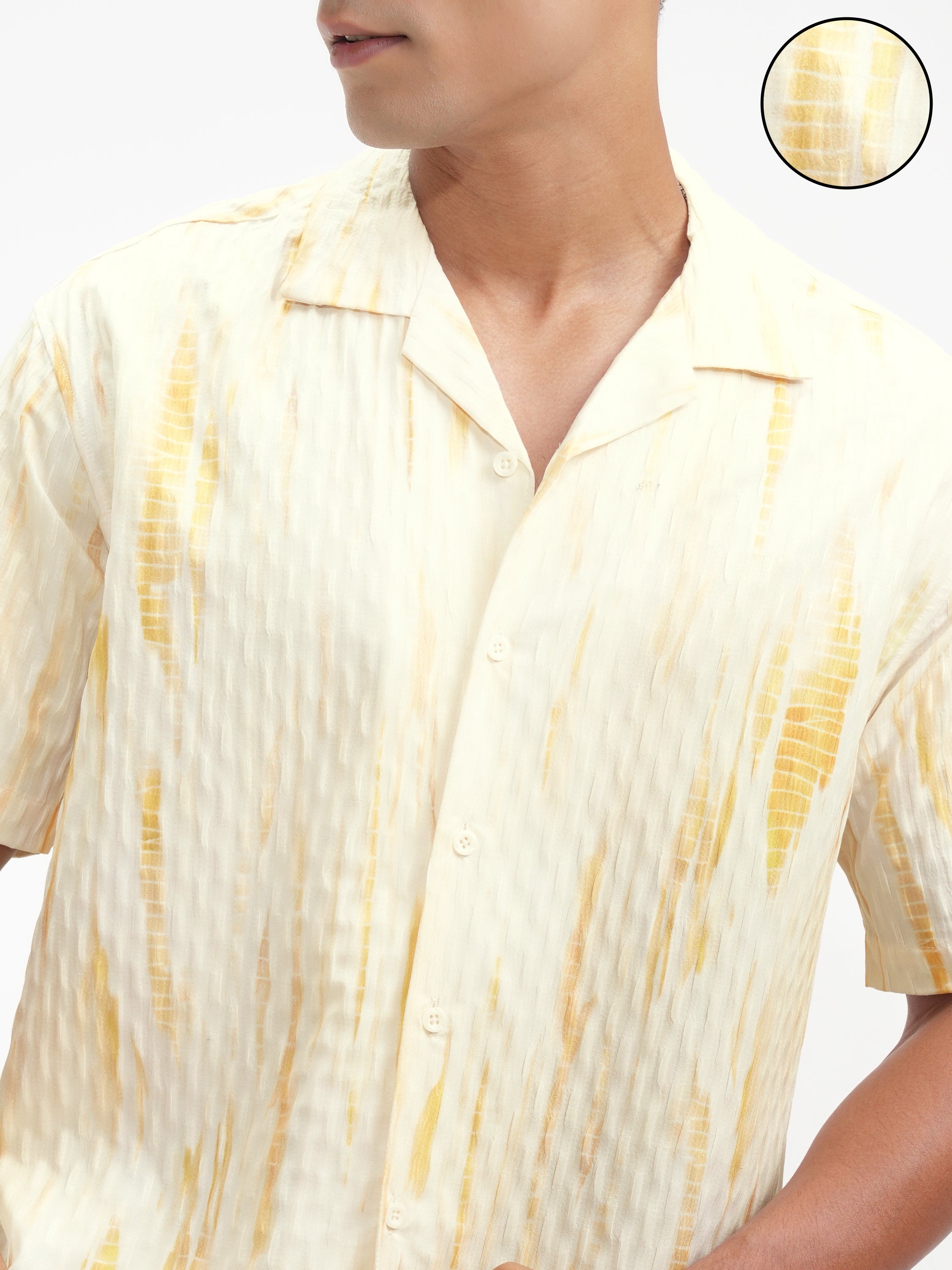 Highlander Men Yellow Printed Relaxed Fit Casual Shirt - Yellow - Image 5