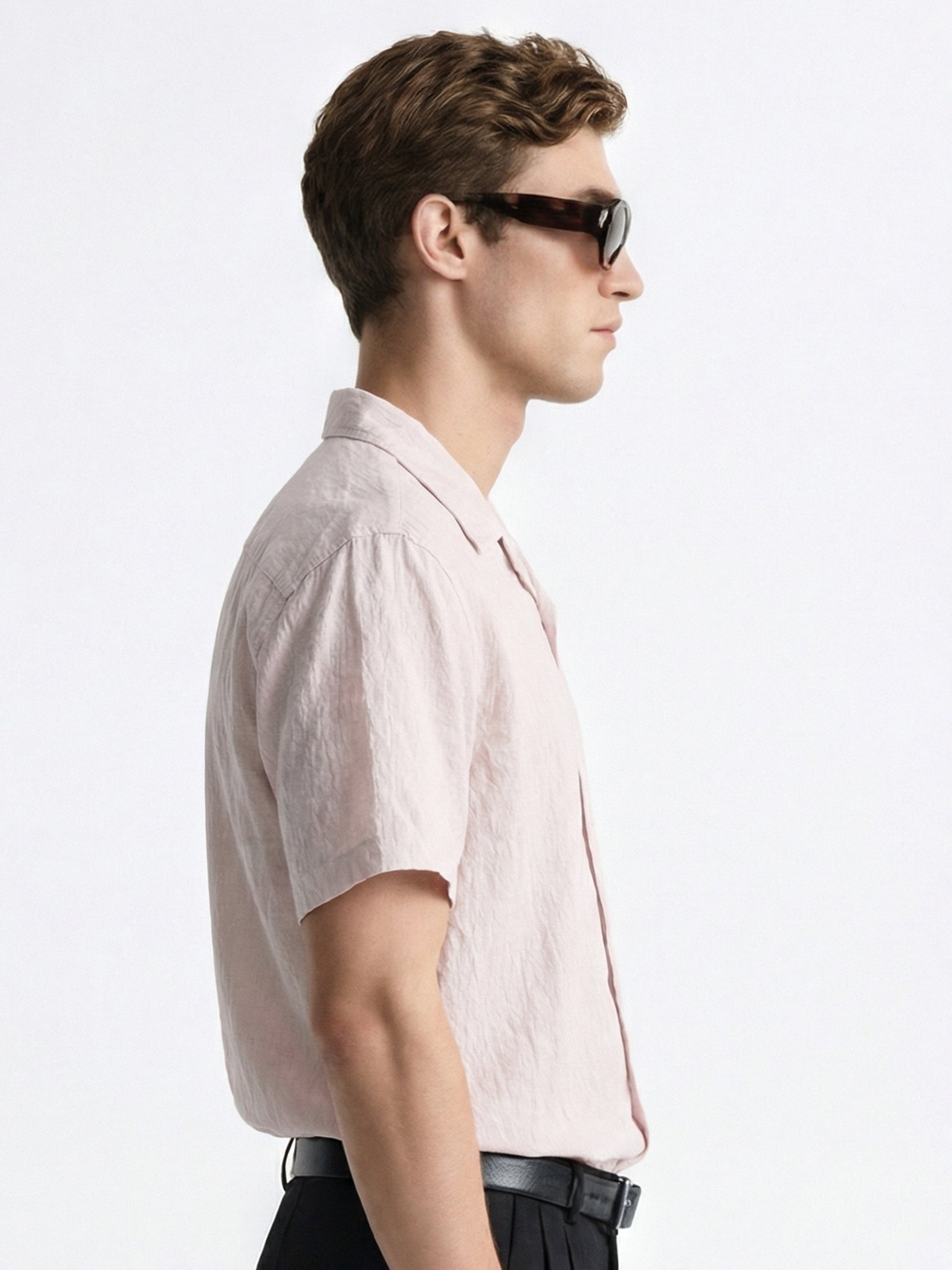 Highlander Men Pink Self Design Relaxed Fit Casual Shirt - Pink - Image 4