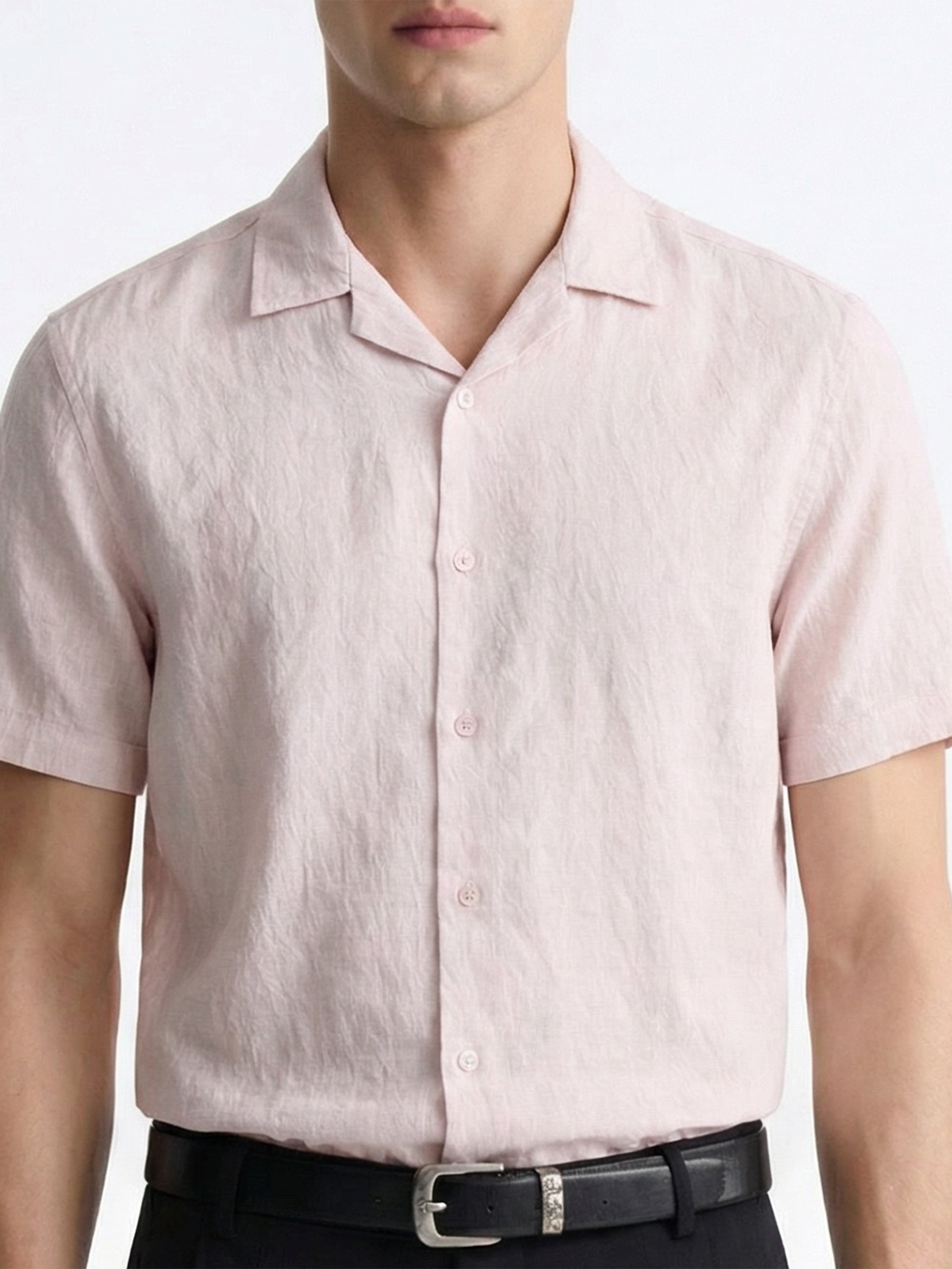 Highlander Men Pink Self Design Relaxed Fit Casual Shirt - Pink - Image 6