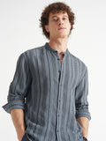 Highlander Men Blue Striped Relaxed Fit Casual Shirt - Blue - Image 1