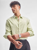 Highlander Men Green Self Design Relaxed Fit Casual Shirt - Green - Image 1