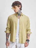 Highlander Men Yellow Self Design Relaxed Fit Casual Shirt - Yellow - Image 1