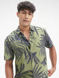Highlander Men Green Printed Relaxed Fit Casual Shirt - Green - Image 1