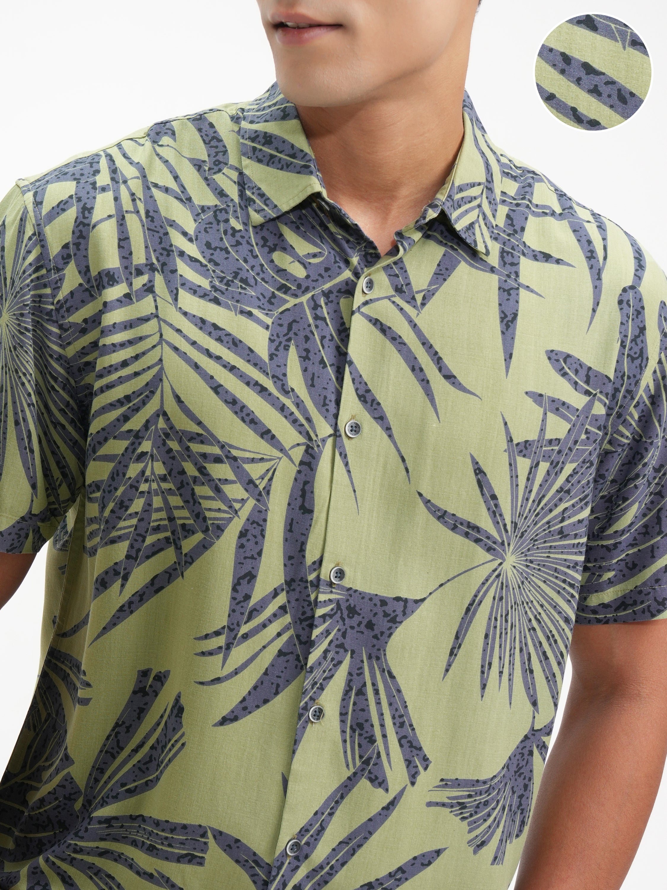 Highlander Men Green Printed Relaxed Fit Casual Shirt - Green - Image 5