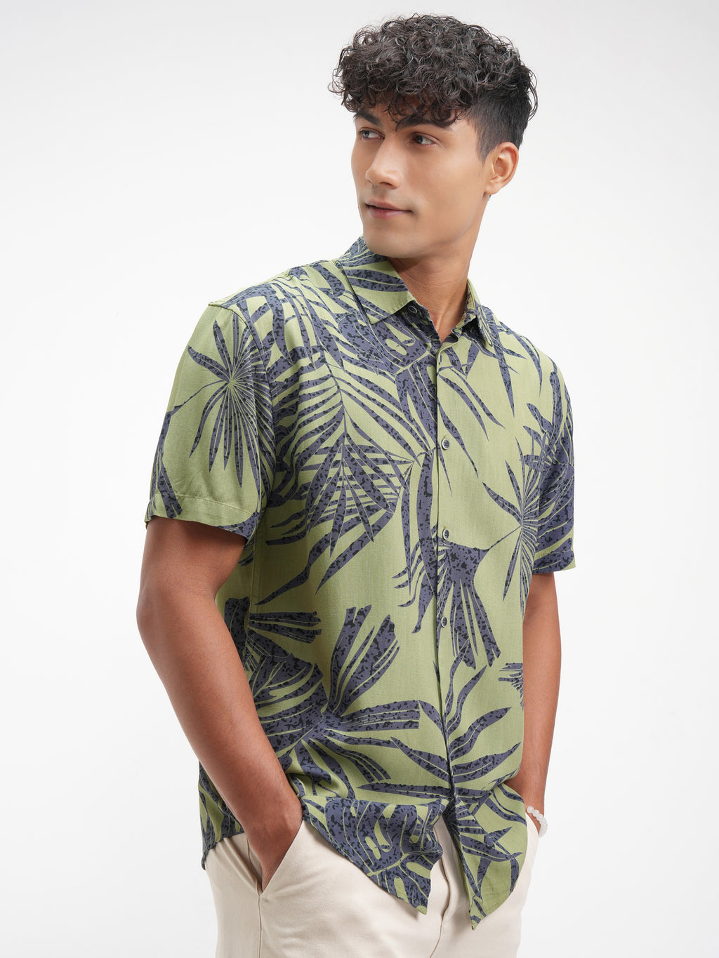 Highlander Men Green Printed Relaxed Fit Casual Shirt - Green - Image 6