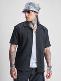 Highlander Men Black Self Design Relaxed Fit Casual Shirt - Black - Image 1