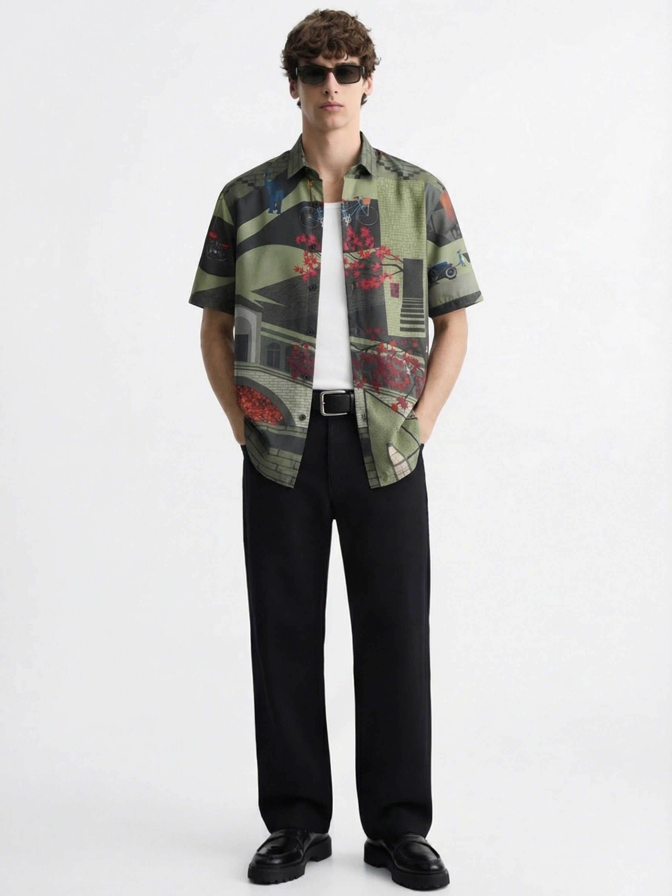 Highlander Men Green Printed Relaxed Fit Casual Shirt - Green - Image 2