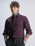 Highlander Men Purple Self Design Slim Fit Casual Shirt - Purple - Image 1