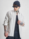 Highlander Men Off White Striped Relaxed Fit Casual Shirt - Off White - Image 1
