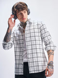 Highlander Men White Checked Relaxed Fit Casual Shirt - White - Image 1