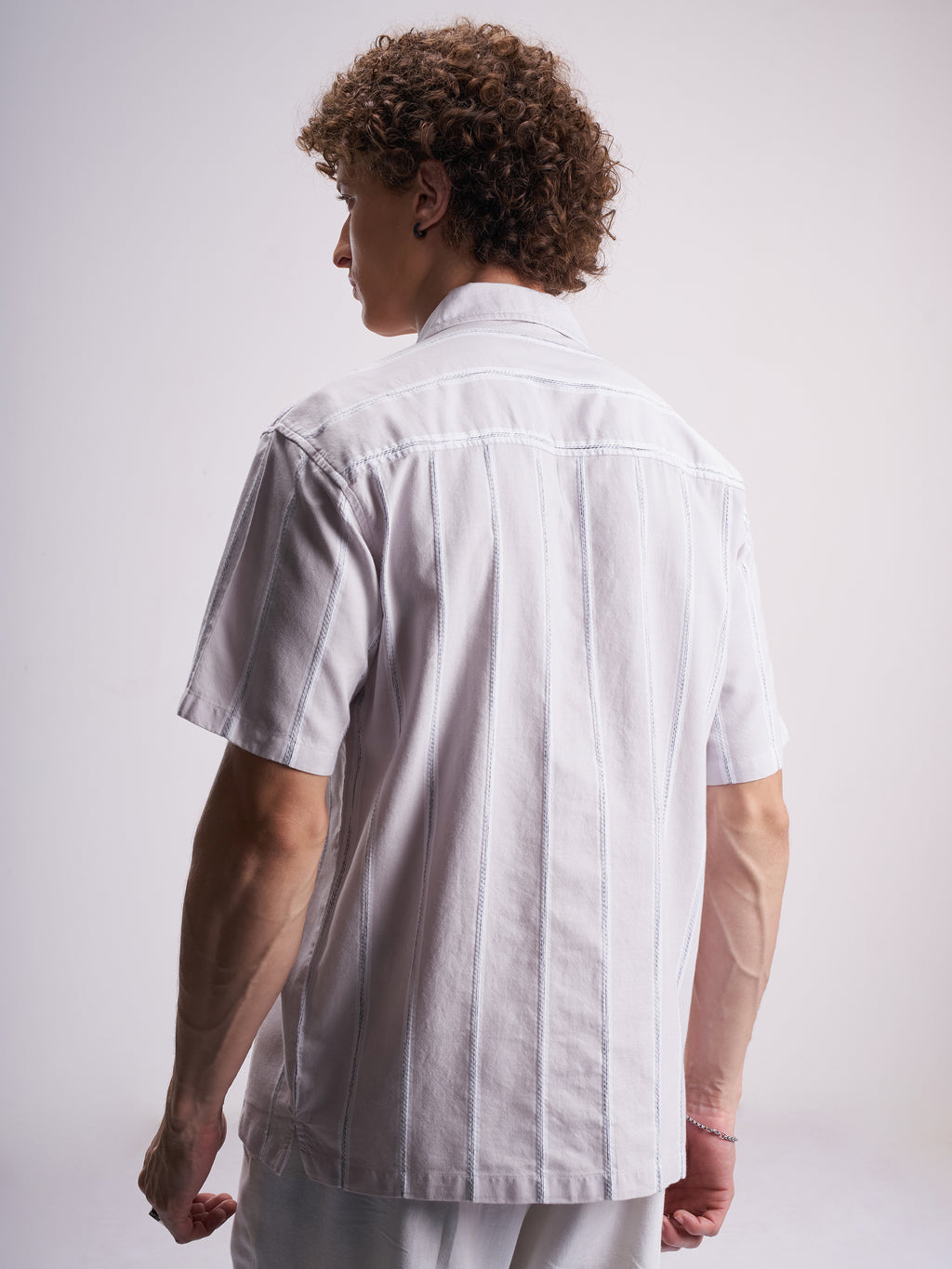 Highlander Men Pink Striped Relaxed Fit Casual Shirt - Pink - Image 3