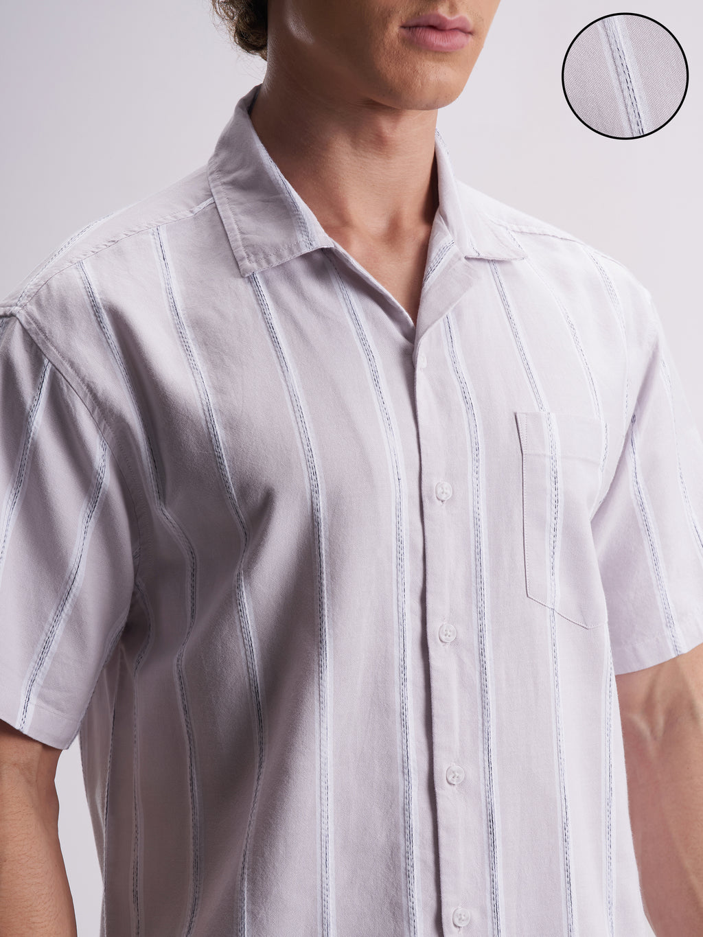 Highlander Men Pink Striped Relaxed Fit Casual Shirt - Pink - Image 5
