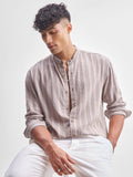 Highlander Men Lavender Striped Relaxed Fit Casual Shirt - Lavender - Image 1